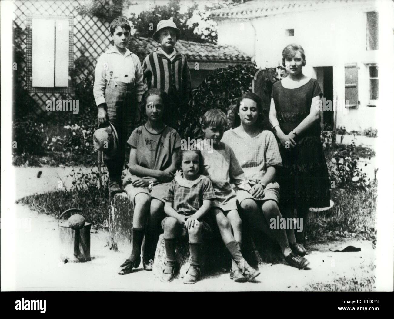 May 11, 1981 - 11-Year-Old Francois Mitterrand & Family During Twenties Stock Photo
