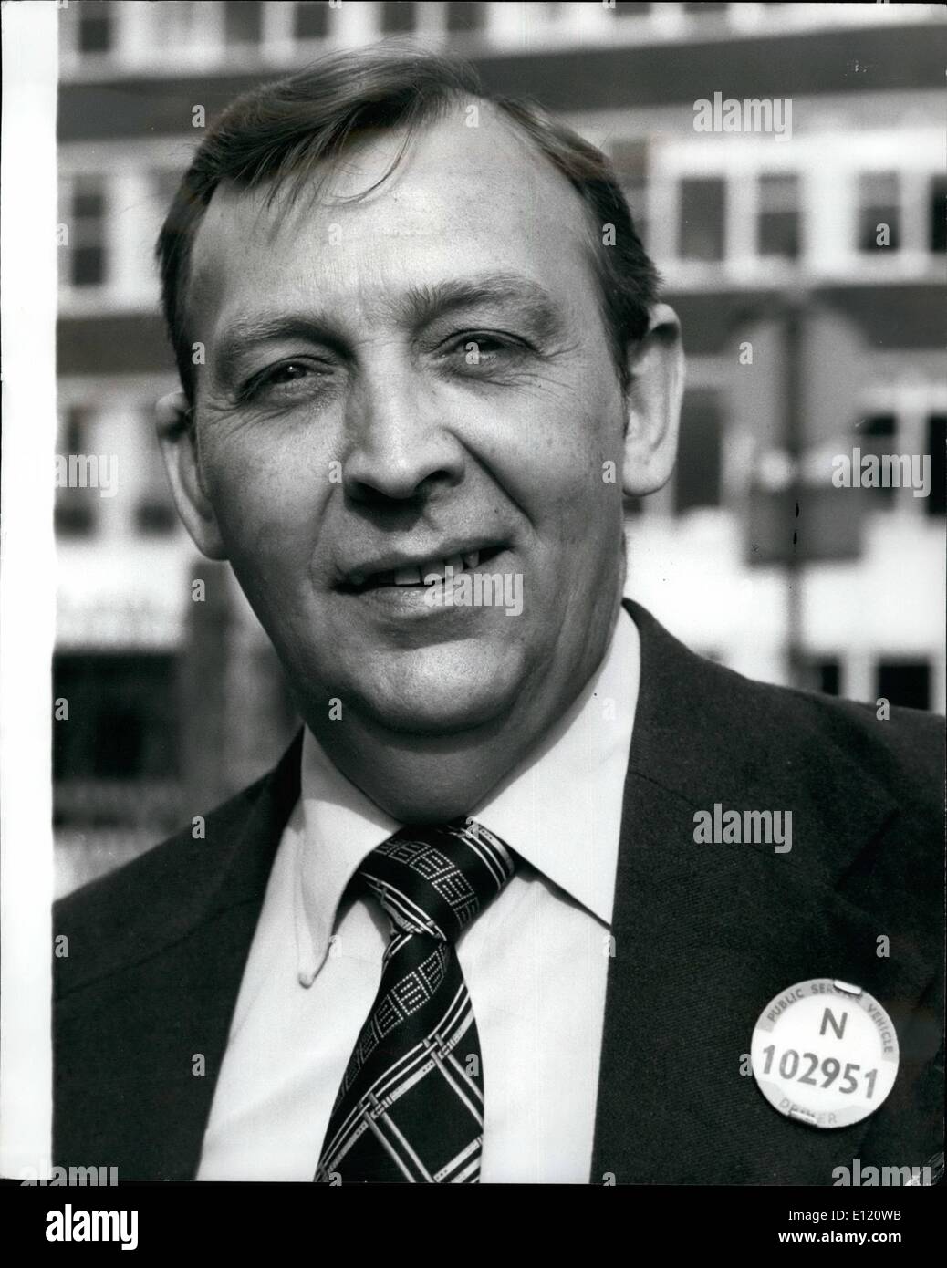 Jun. 06, 1981 - Bus driver - Conservative Candidate for Warrington: Photo shows Stan Sorrell, the Tory Party Candidate for the Warrington by-election-pictured at his Finchley Bus Garage today. Stock Photo