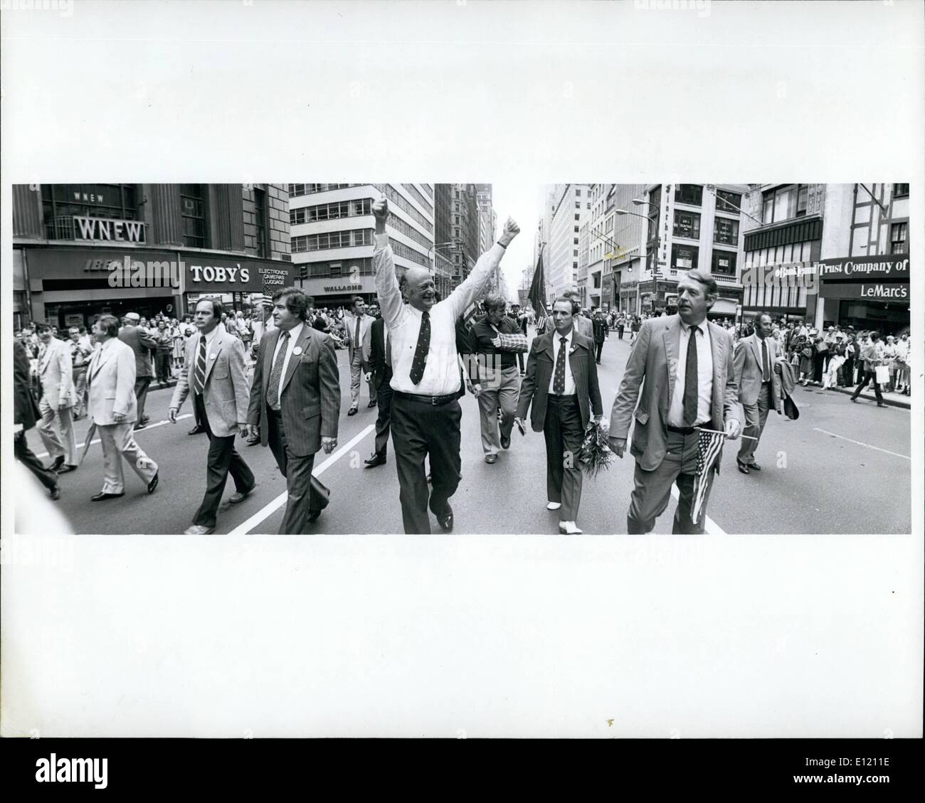 Sep. 09, 1981 - OPS: 9/7/81: NYC, Labor Day Parade Ã¢â‚¬â€œ Mayor Ed Koch Stock Photo