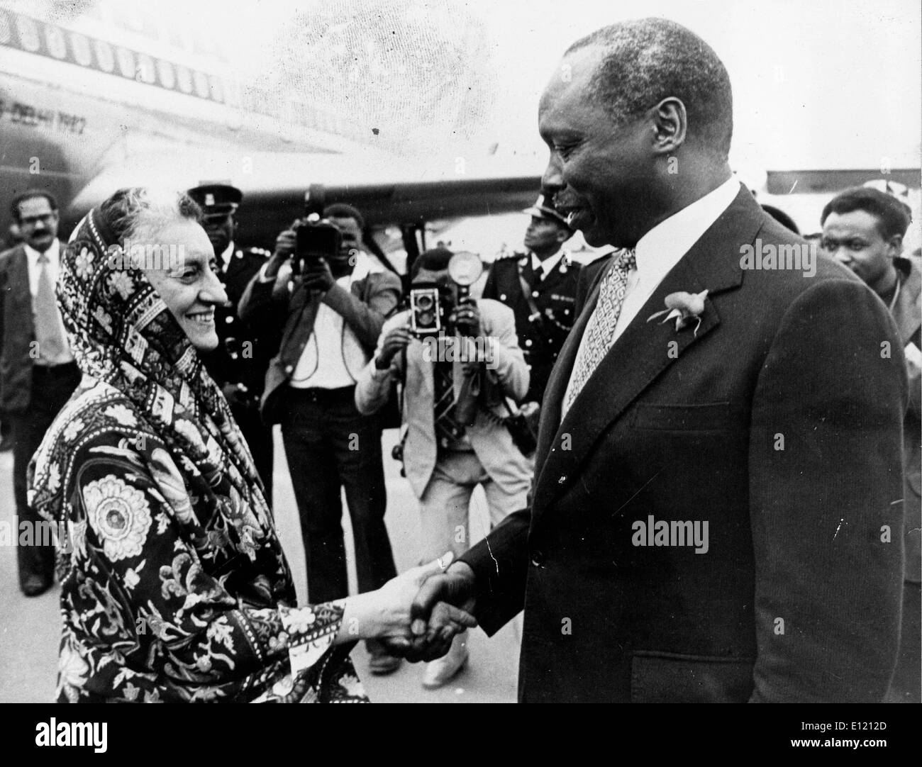Sep 20, 1981; Kenya, Africa; India's first women Prime Minister INDIRA GANDHI with Kenyan President DANIEL ARAP MOI Stock Photo