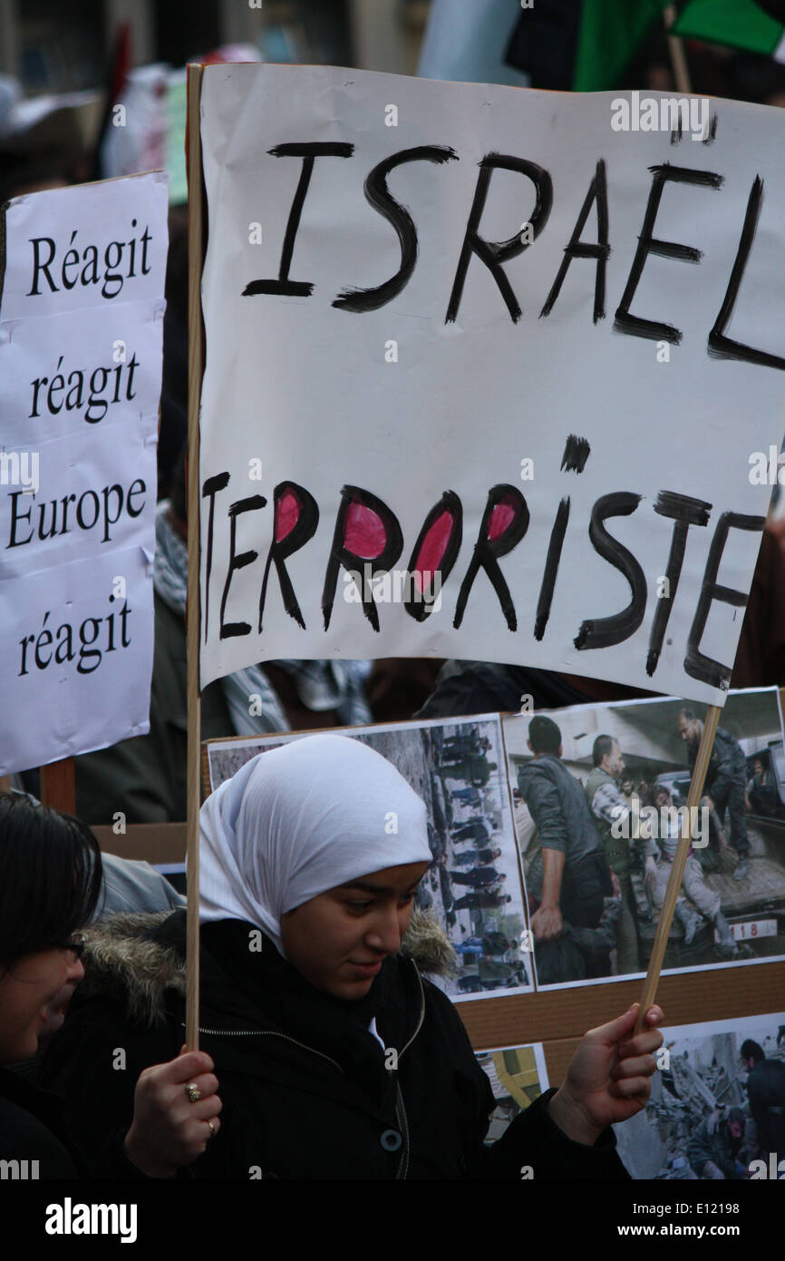 Protest against Israeli occupation in Palestine, Grenoble, Isere, Rhône-Alpes, France. Stock Photo