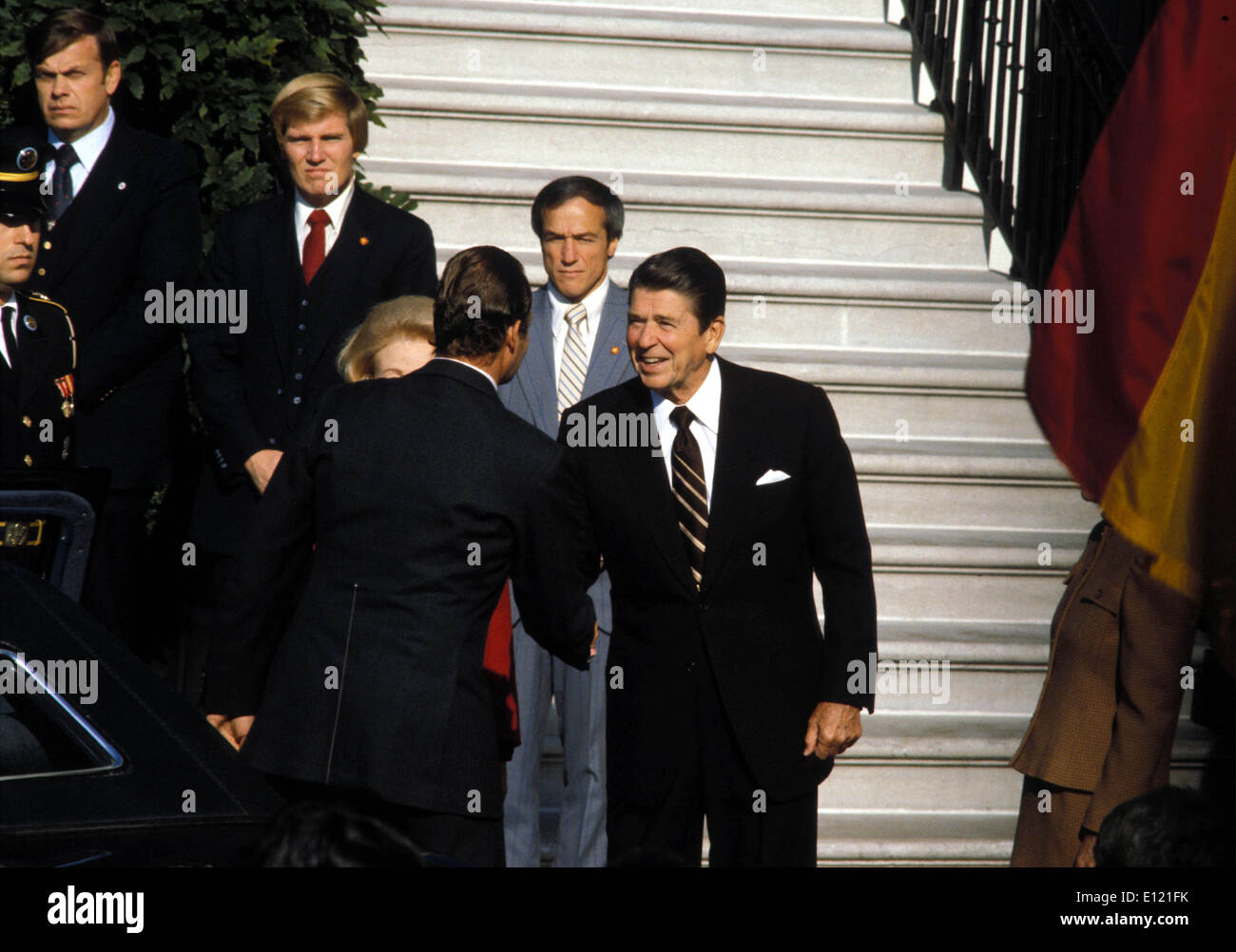 Oct 13, 1981; Washington, DC, USA; United States republican President RONALD REAGAN welcomes the King of Spain JUAN CARLOS I for his state visit at the White House.. (Credit Image: KEYSTONE Pictures USA/ZUMAPRESS.com) Stock Photo