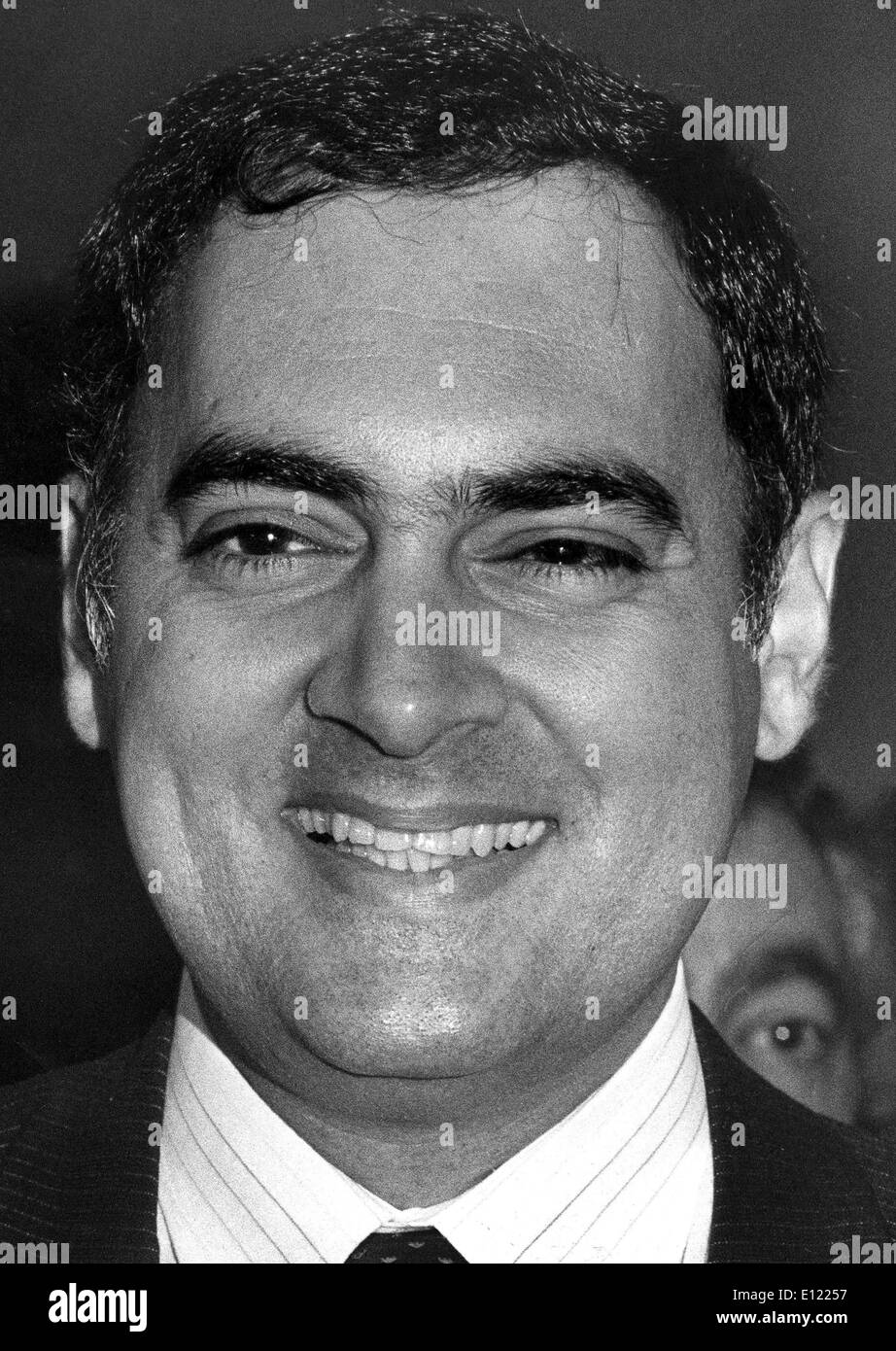 Feb 02, 1983; New Delhi, India; The son of Prime Minister Indira Gandhi, RAJIV GANDHI, was named a General Setary of her Gove Stock Photo