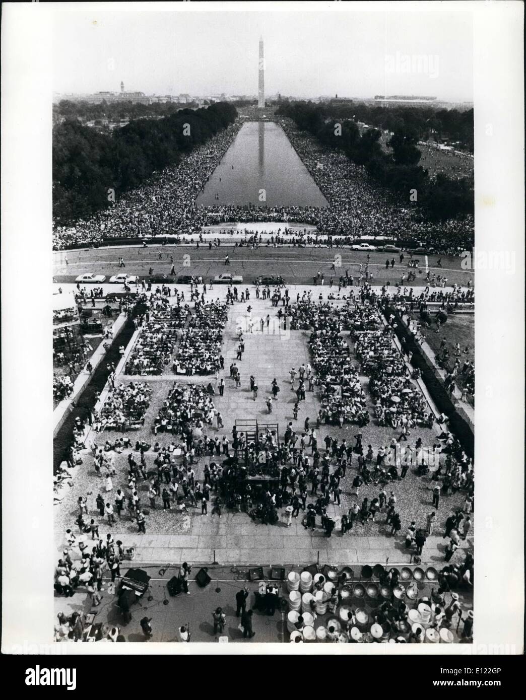 Aug. 08, 1983 - The March on Washington: An over all shot of the marchers and the speakers platform taken from the steps of the Stock Photo