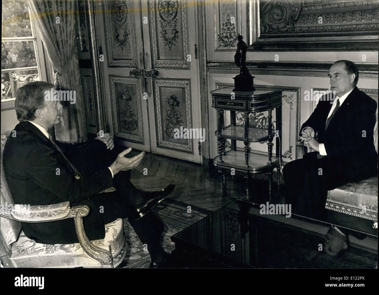 Jun. 06, 1982 - Germany's Walter Scheel and France's Valery D'Estaing at Elysee Stock Photo