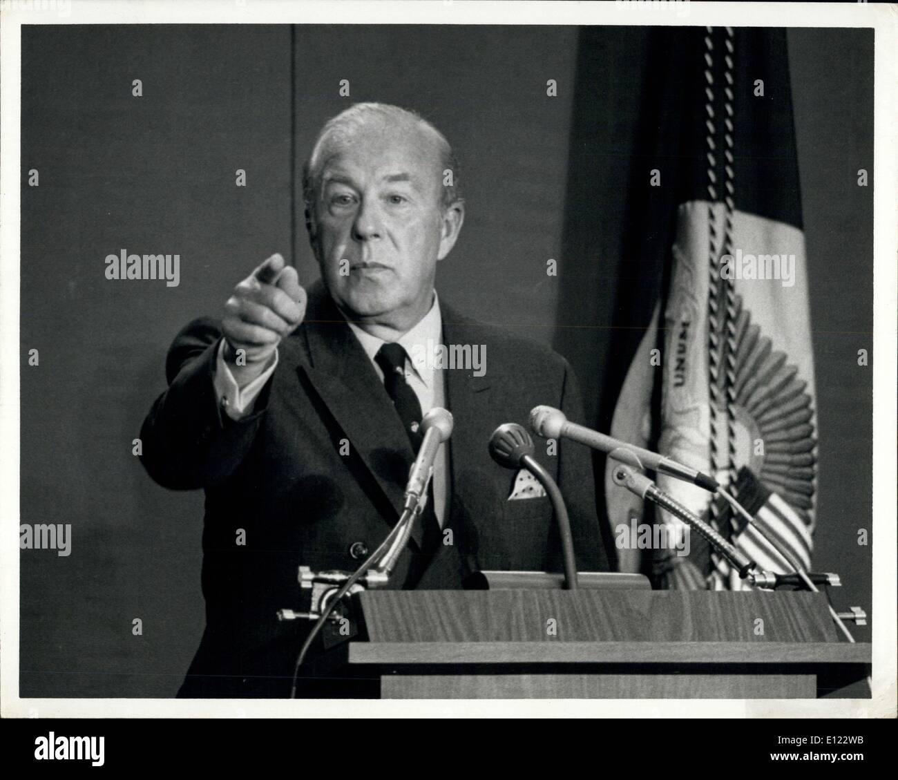 Oct. 25, 1983 - Washington, D.C.: Secretary of State George Shultz is shown during a State Department Press Conference today as Stock Photo