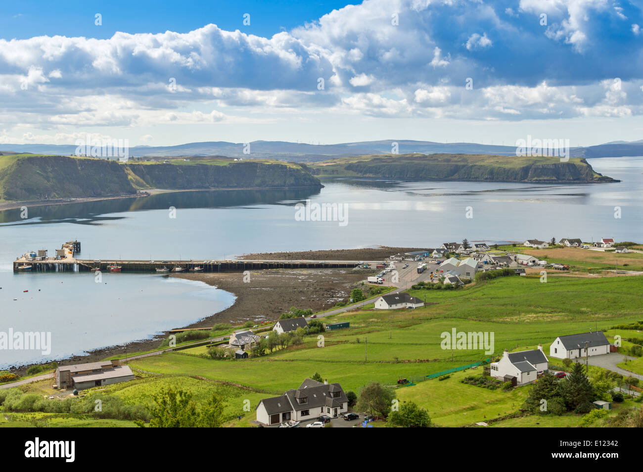 UIG VILLAGE AND THE FERRY TERMINAL ON THE ISLE OF SKYE SCOTLAND Stock Photo