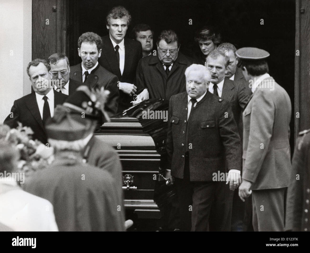Franz Josef Strauss attends wife's funeral Stock Photo