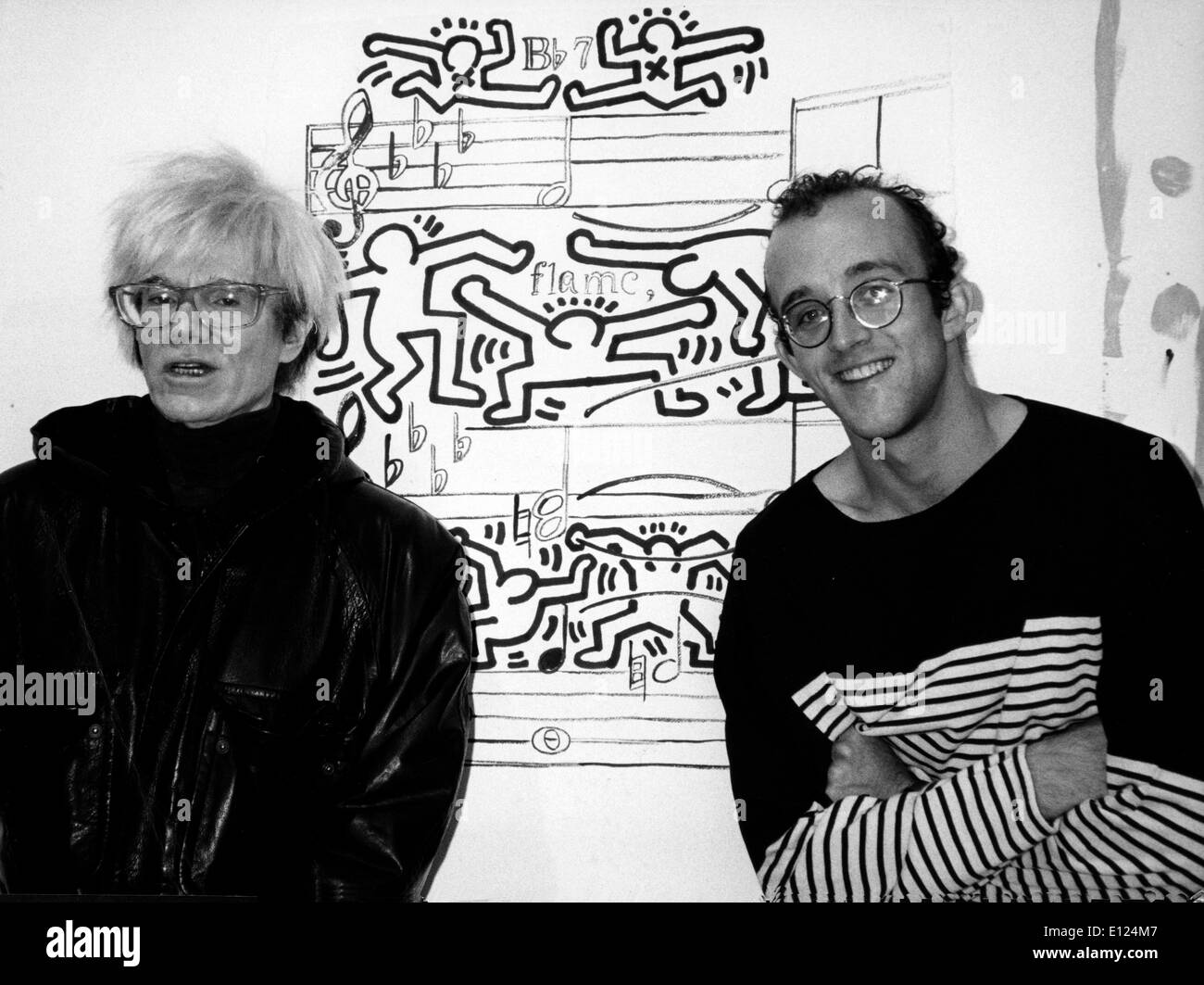 Artists Andy Warhol and Keith Haring Stock Photo