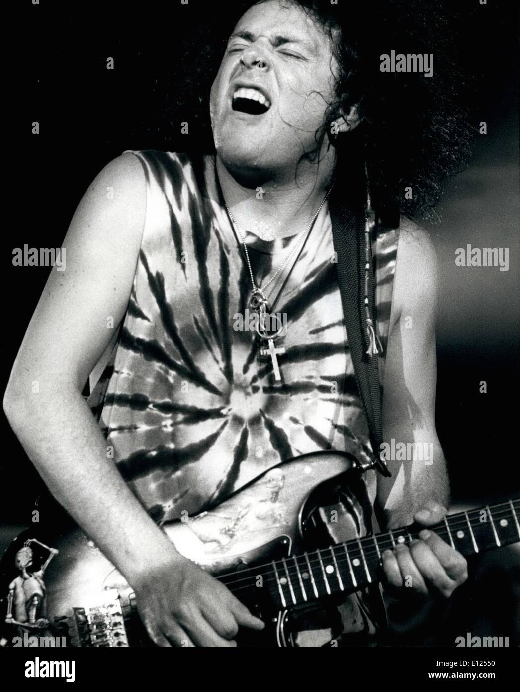Jul. 07, 1991 - Jazz Festival Montreux 1991 Steve Lukather of ''Toto'': The Montreux Jazz Festival takes place in Montreux at the Lake of Geneva from 2nd July to 21 July. Photo Shows Steve Lukather of ''Toto'' on guitar. Stock Photo