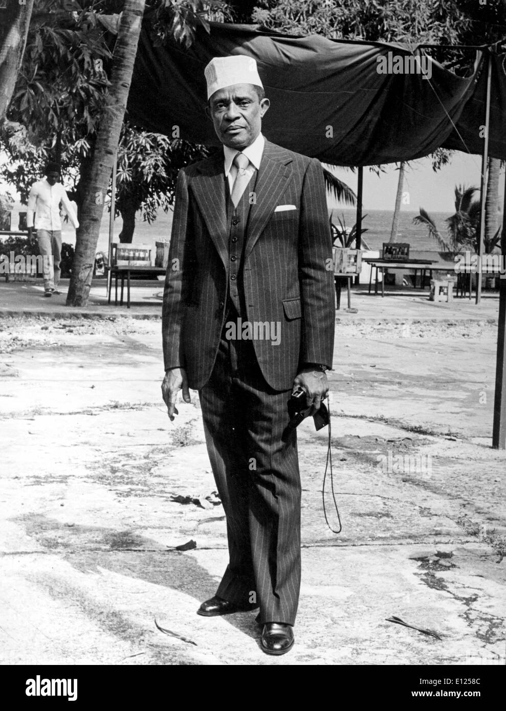 May 12, 1987; Mutsamudu, Comoros; Co-President of Comoros AHMED ABDALLAH was born in June 12th, 1919 in Dimoni, on the island of Anjouan in Comoros, located in the Indian Ocean. He was the first president of the Comoros Islands after independence from France. Abdallah began participating in government in the 1940's and soon became one of the most important non-French political figures in the Comoros. He was the president of the general council from 1949 until 1953. He was killed in a coup on November 27th, 1989. (Credit Image: KEYSTONE Pictures USA/ZUMAPRESS.com) Stock Photo