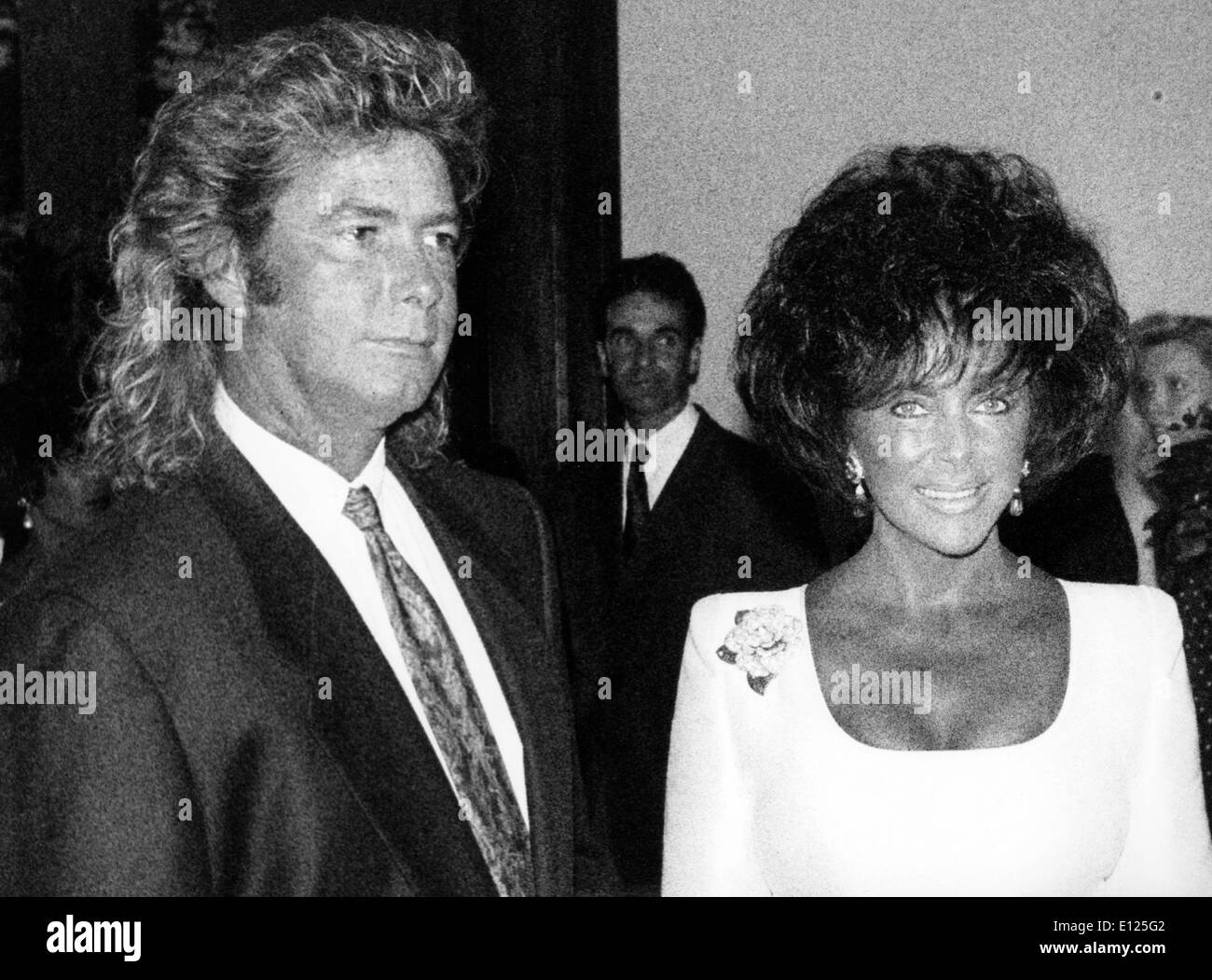 Actress Elizabeth Taylor at benefit with Larry Fortensky Stock Photo