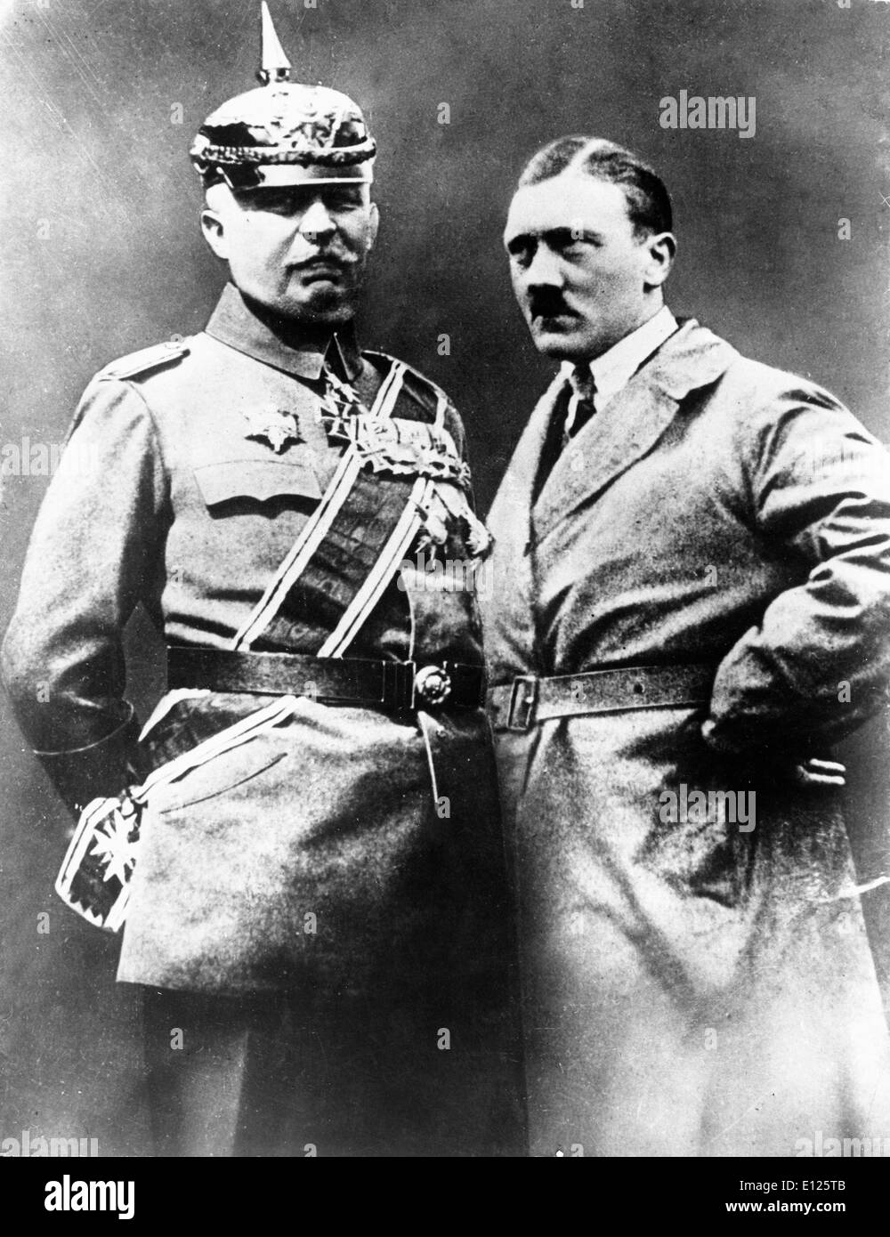 Jan 25, 2005; Berlin, GERMANY; (File Photo. Date Unknown) ADOLF HITLER (R) and ERICH LUDENDORFF..  u Stock Photo