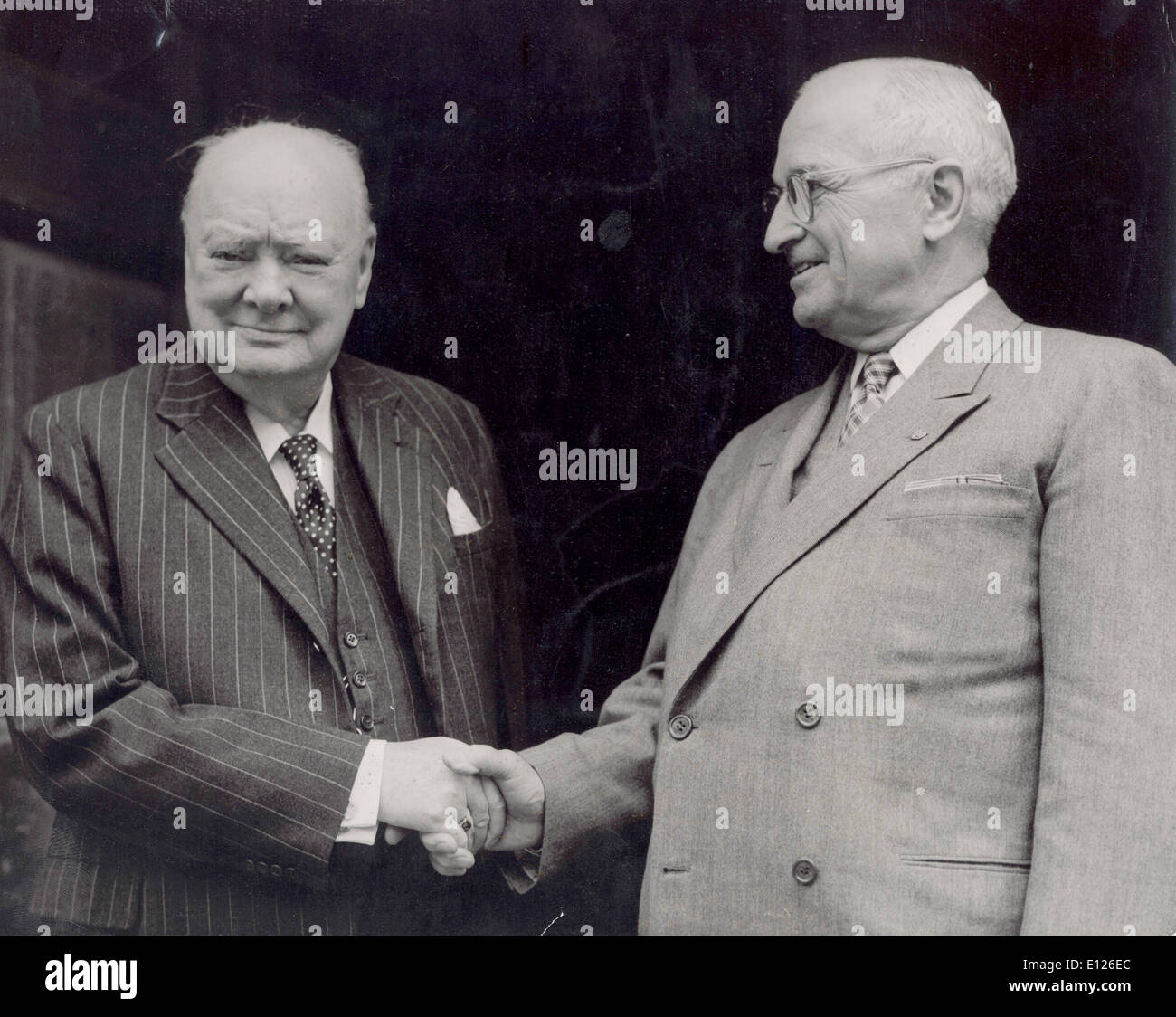 Nov 19, 2007 - London, England, UK - Former British PM WINSTON CHURCHILL welcomes US President HARRY S. TRUMAN to his home at Chartwell (Credit Image: KEYSTONE Pictures USA/ZUMAPRESS.com) Stock Photo