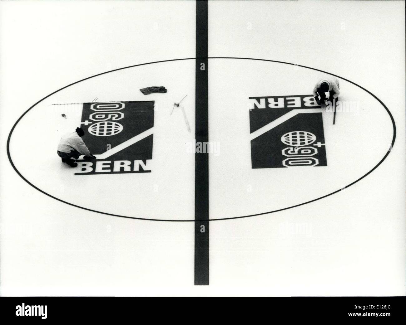 Apr. 11, 1990 - Eishockey A WC in Berne; Eishockey World Championship will be held in Berne (Switzerland) from April 16th to May 2nd. Photo Shows Last details were prepared at the ice stadion of Berne. Stock Photo