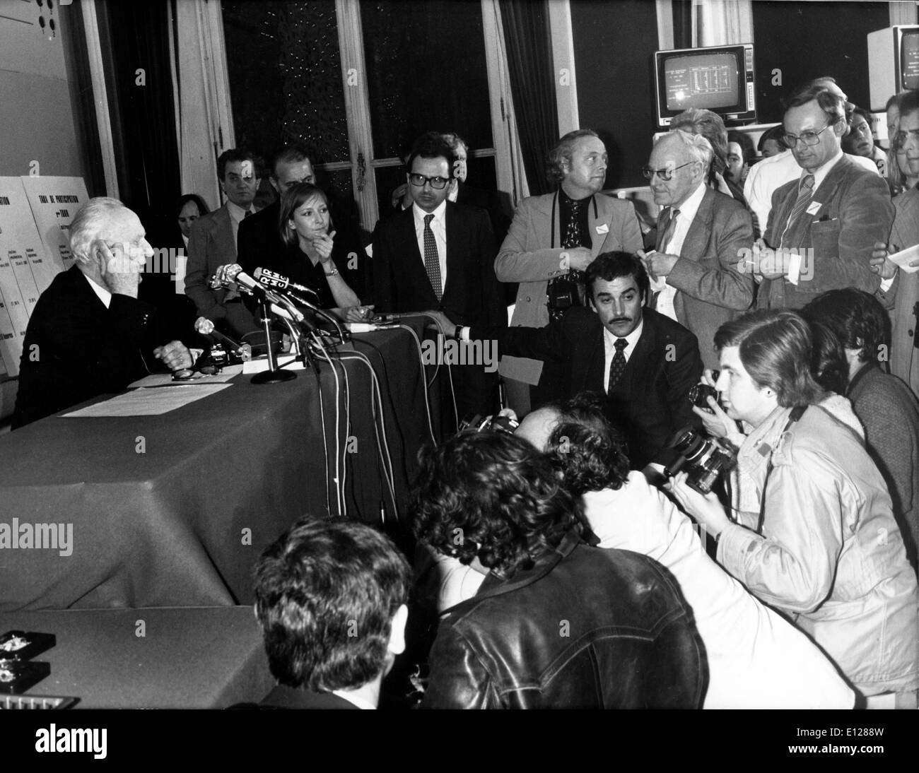 Apr 01, 2009 - London, England, United Kingdom - GASTON DEFFERRE (September 14, 1910 - May 7, 1986, Marseille) was a French socialist politician. Lawyer and member of the SFIO Socialist Party (French Section of the Workers' International), he was a member of the Brutus Network, a Resistance Socialist group during World War II. A long-standing member of the National Assembly (1945-1958, 1962-1986) and member of the Senate (1959-1962), he also served for many years as mayor of Marseille (1944-1945, 1953-1986) (Credit Image: KEYSTONE Pictures USA/ZUMAPRESS.com) Stock Photo