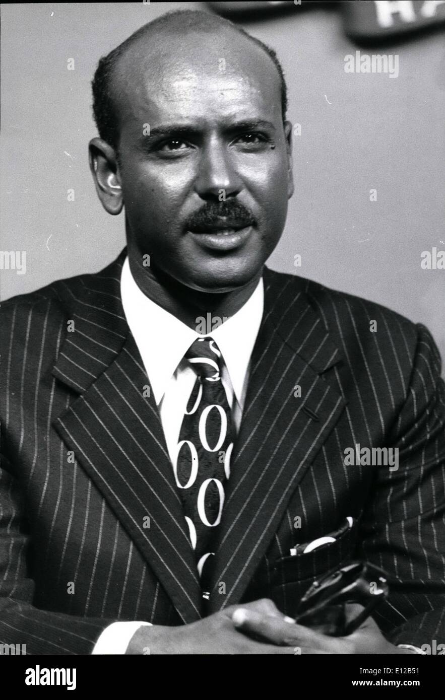 Dec. 09, 2011 - Colonel Ismael Ali Abokar ,vice president of Somali Democratic Republic. Born Erigabo, 1938. Educated Sheikh School and Sandhurst. Commissioned, 1961. Member of Supreme Revolutionary Council, 1969. Secretary of State for Information and National Guidance, 1970. Vice President, 1971. Married, five children. Stock Photo
