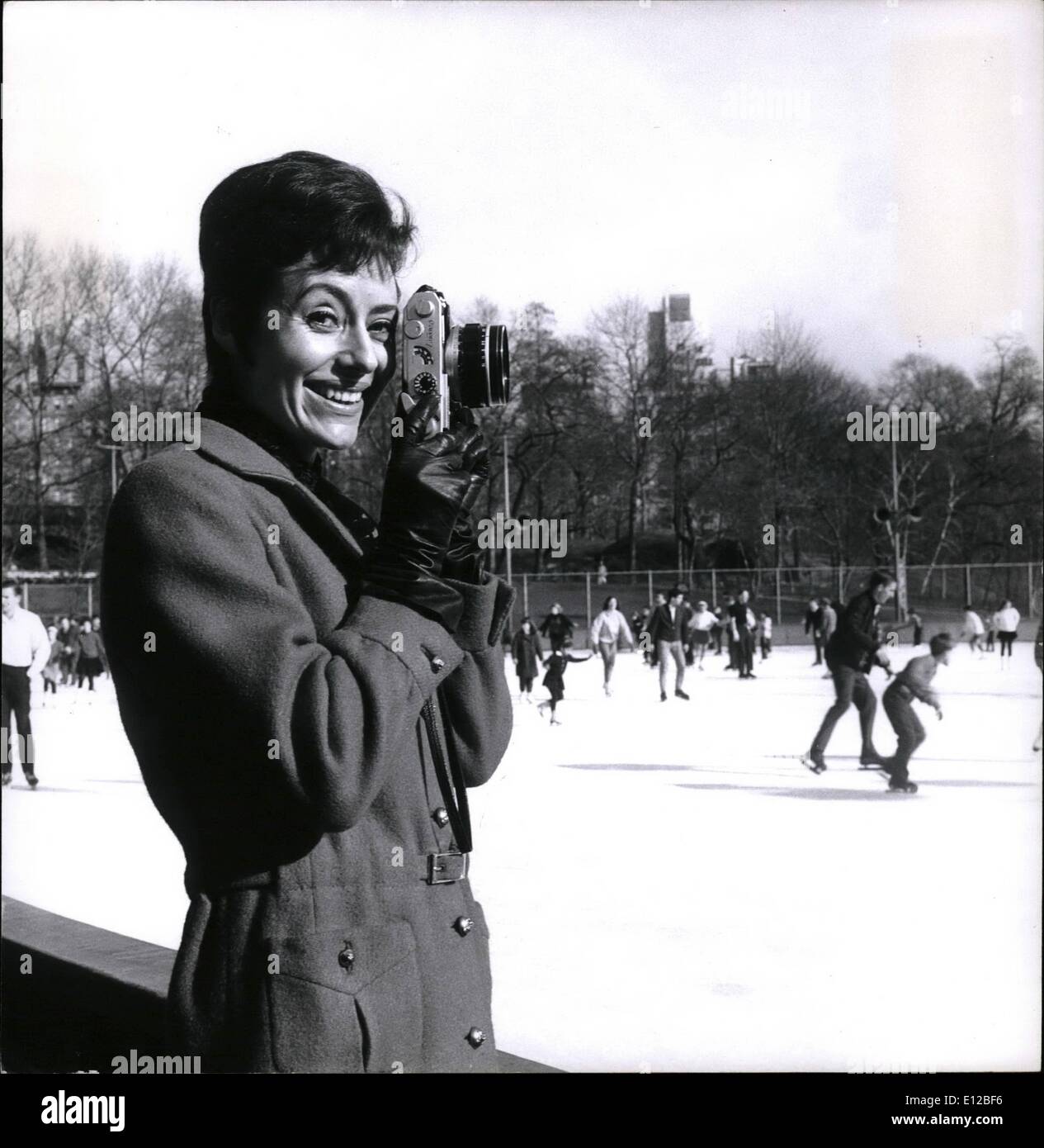 Dec. 09, 2011 - Famous singer Caterina Valente - staring now nightly at the plaza's Persian room - enjoying the sun at central park's skating rink. Credit : Perry Kertz From keystne Stock Photo