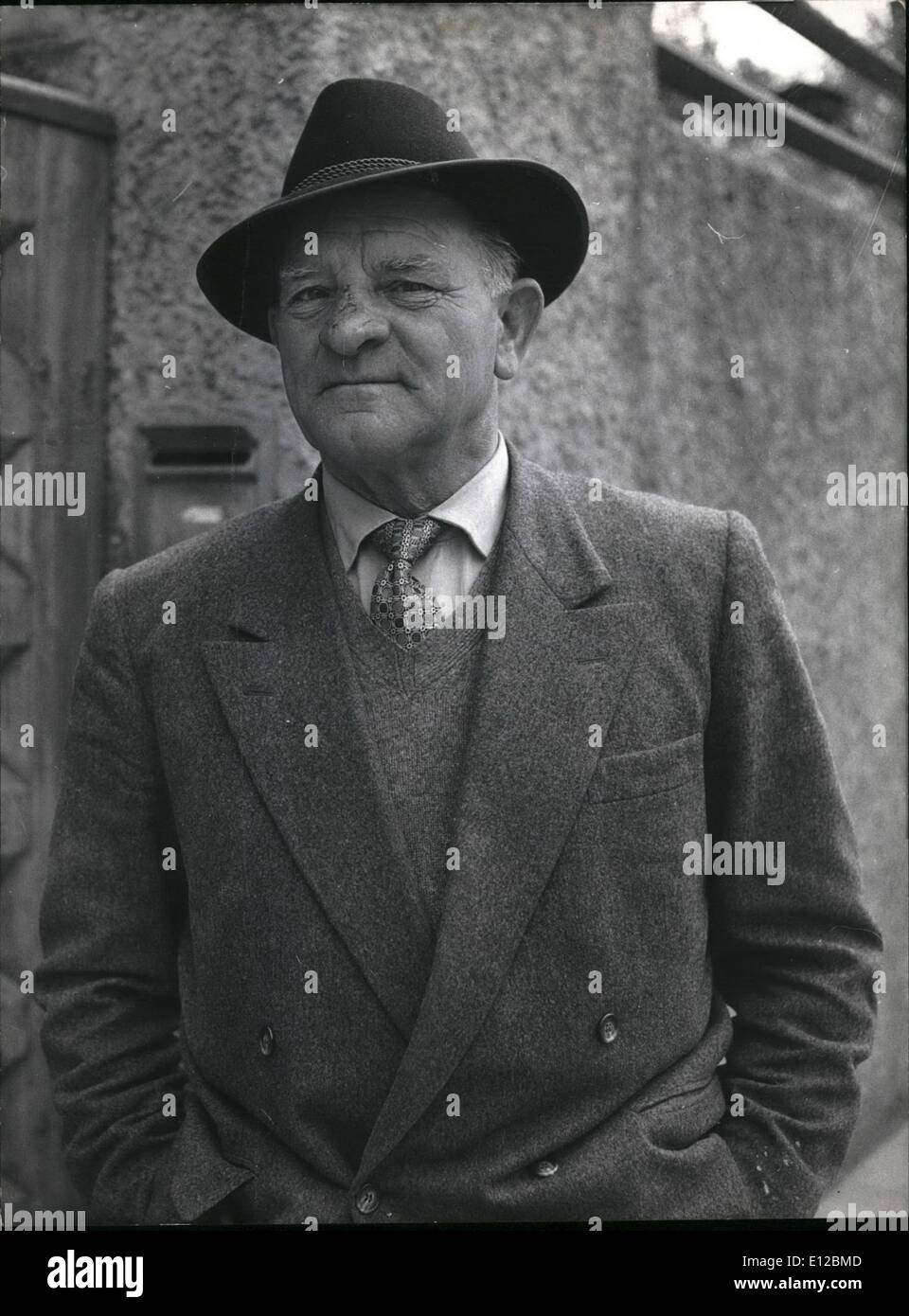 Dec. 09, 2011 - OPS: Famous SS-leader Sepp Dietrich, pictured on April 2nd at his hom in Ludwigburg/Germany. He will be cited on trial of Munich where a process will begin on May 6th. The court is willing to clean the so-called Rohm Affair of 1943. Keystone pict from April 3rd, 57 Stock Photo