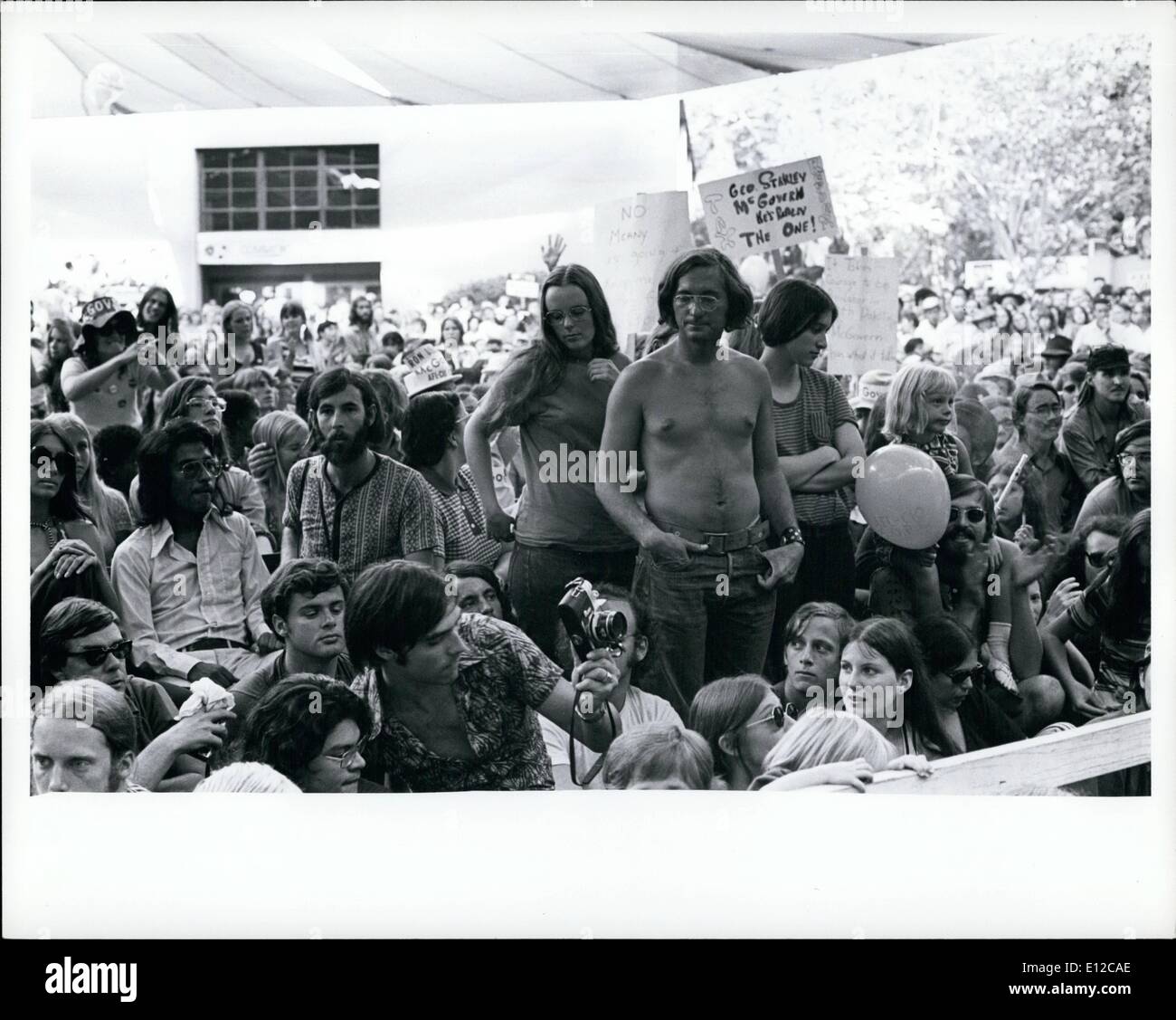 Dec. 16, 2011 - Senator George McGovern made his first appearance in California since his June Primary victory at the Alameda County Labor Day Picnic, Pleasanton Fairgrounds, on Monday, September 4, 1972. Stock Photo