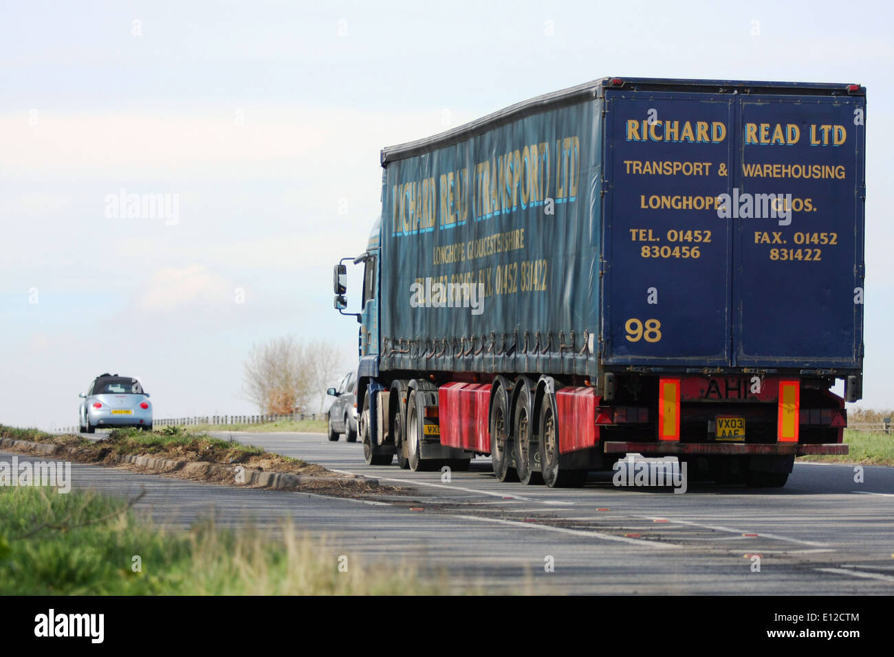 A Richard Read truck traveling along the A417 dual carriageway in The Cotswolds, England Stock Photo