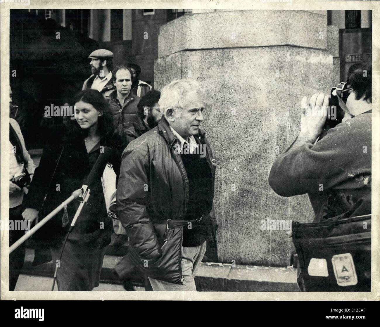 Dec. 16, 2011 - Norman Mailer leaving court during the Jack Abbot murder trial Stock Photo