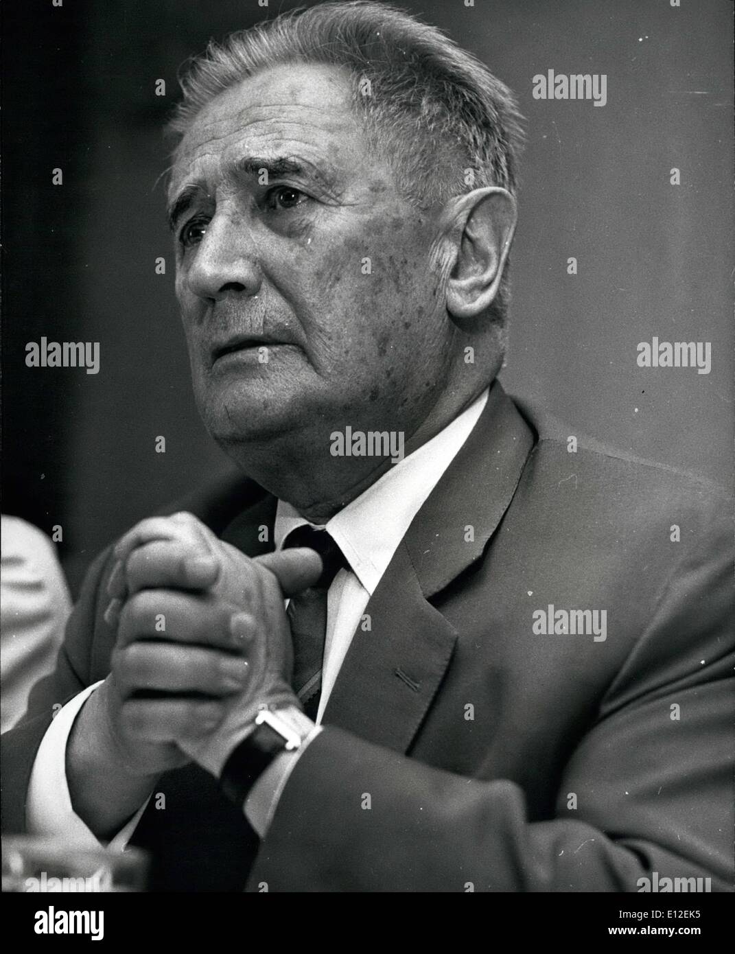 Dec. 21, 2011 - Dr. Nahum Goldmann, former President of the Zionist Congress, regretted the Israel Government's decision not to Stock Photo