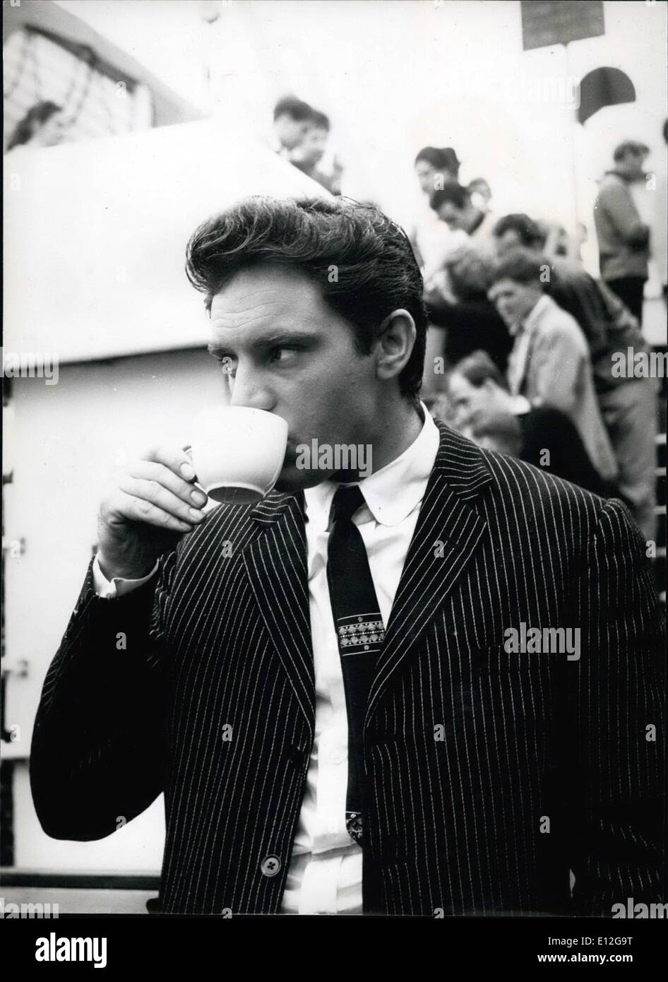Dec. 26, 2011 - Ch! For A Cuppa!: Film stars Anthony Newley and Joyce Blair in jive session during shooting for a new film ''Jazz Boat'' being filmed aboard the ''Royal Sovereign'' down the Thames.It can be expected, the film includes some very hot jazz sessions. Stock Photo