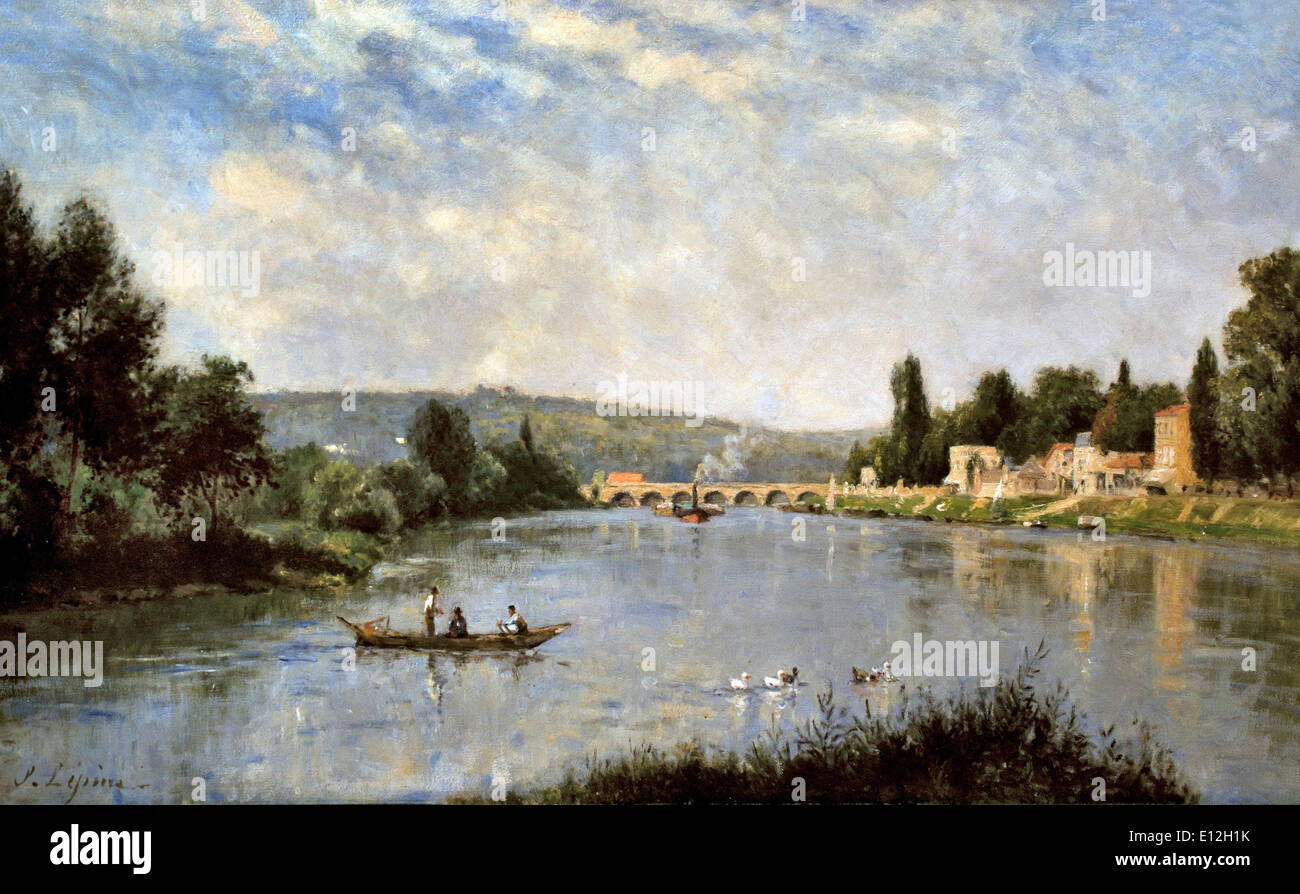 The Seine at the Pont de Sèvres ca. 1876-1880 Stanislas Lépine Caen 1835-París 1892 France French Stock Photo