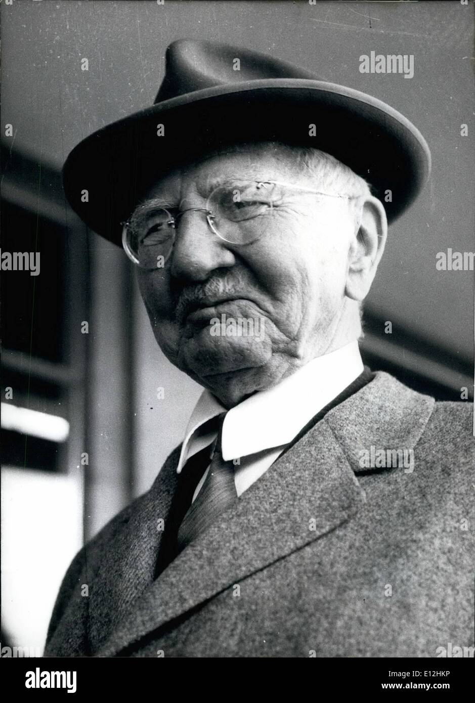 Jan. 04, 2012 - Hjalmar SCHACHT (Reichsbankpresident) under Hitler from 1933 through 1939 was in Concentration camp during WWII Stock Photo