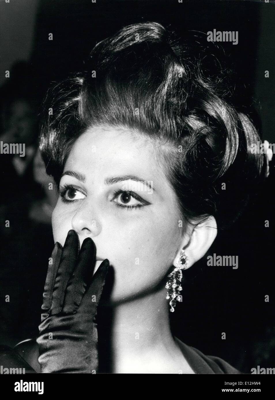 Feb. 24, 2012 - Tonight in a roman cinema, took place the ceremony of delivery of ''Silver ribbons'' prize to beat actor director and producers for 1962; after the ceremony, was presented in ''wordly performance'' the Visconti's film ''Il Gattopardo''. Photo shows Claudia Cardinale, who is ''Angelica in 'Il Gattopardo' Stock Photo