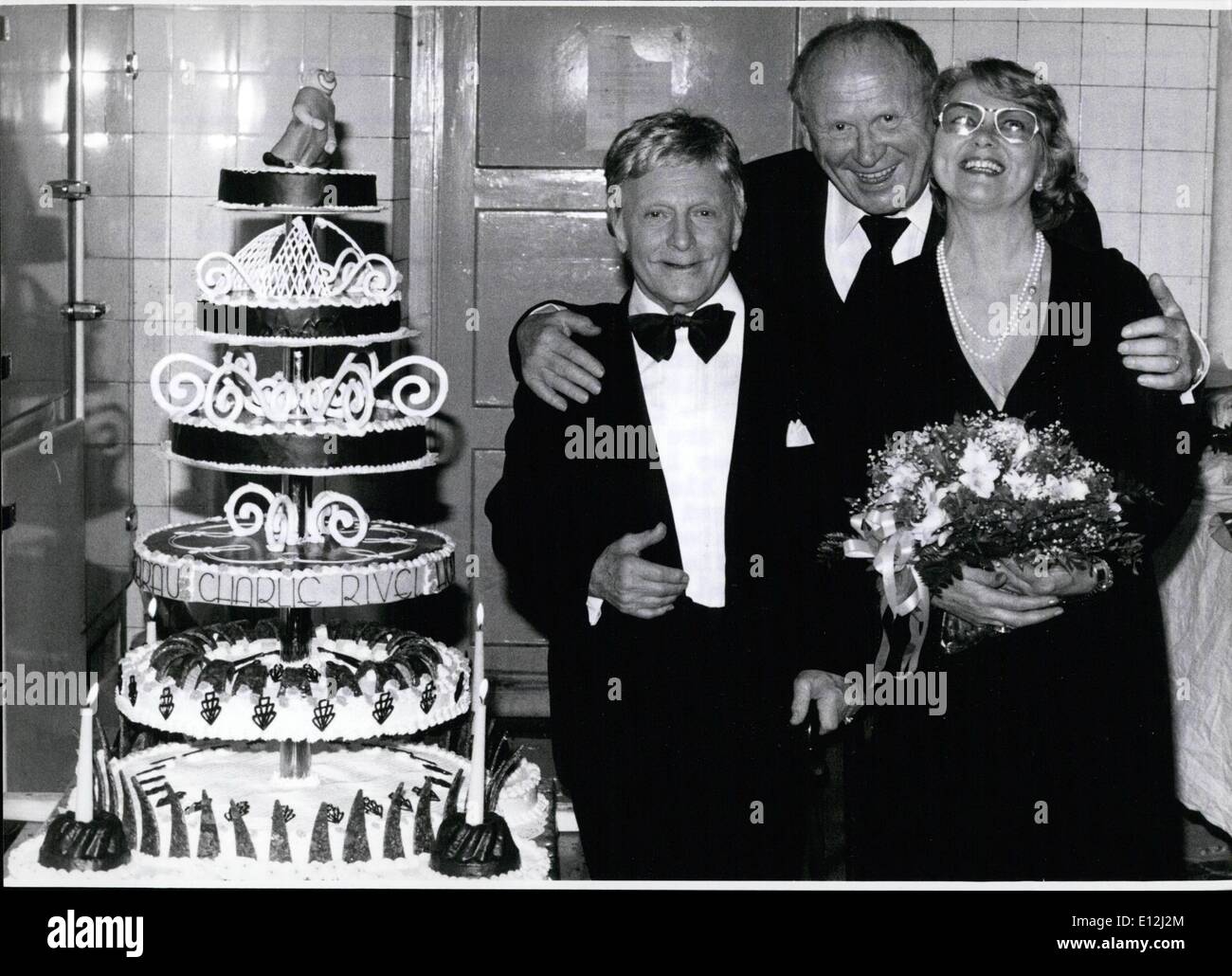 Jan. 09, 2012 - In Munich Charlie Rivel Celebrated His Birthday - And His Engagement: A special date was April 24th, 1978 for Charlie Rivel; the date of his 82nd birthday and his engagement The bride elect, the greatest clown of the world wants to marry (somewhere in Spain) as soon as possible, is Luise Katharina Thomalla,, 52-year-old and the sister-in-law of the German actor Georg Thomalla. charlie knew her since years, lost sight of her and now - found her for ever Charlie Rivel and his bride are happy, - but many will be sad, e.g Stock Photo