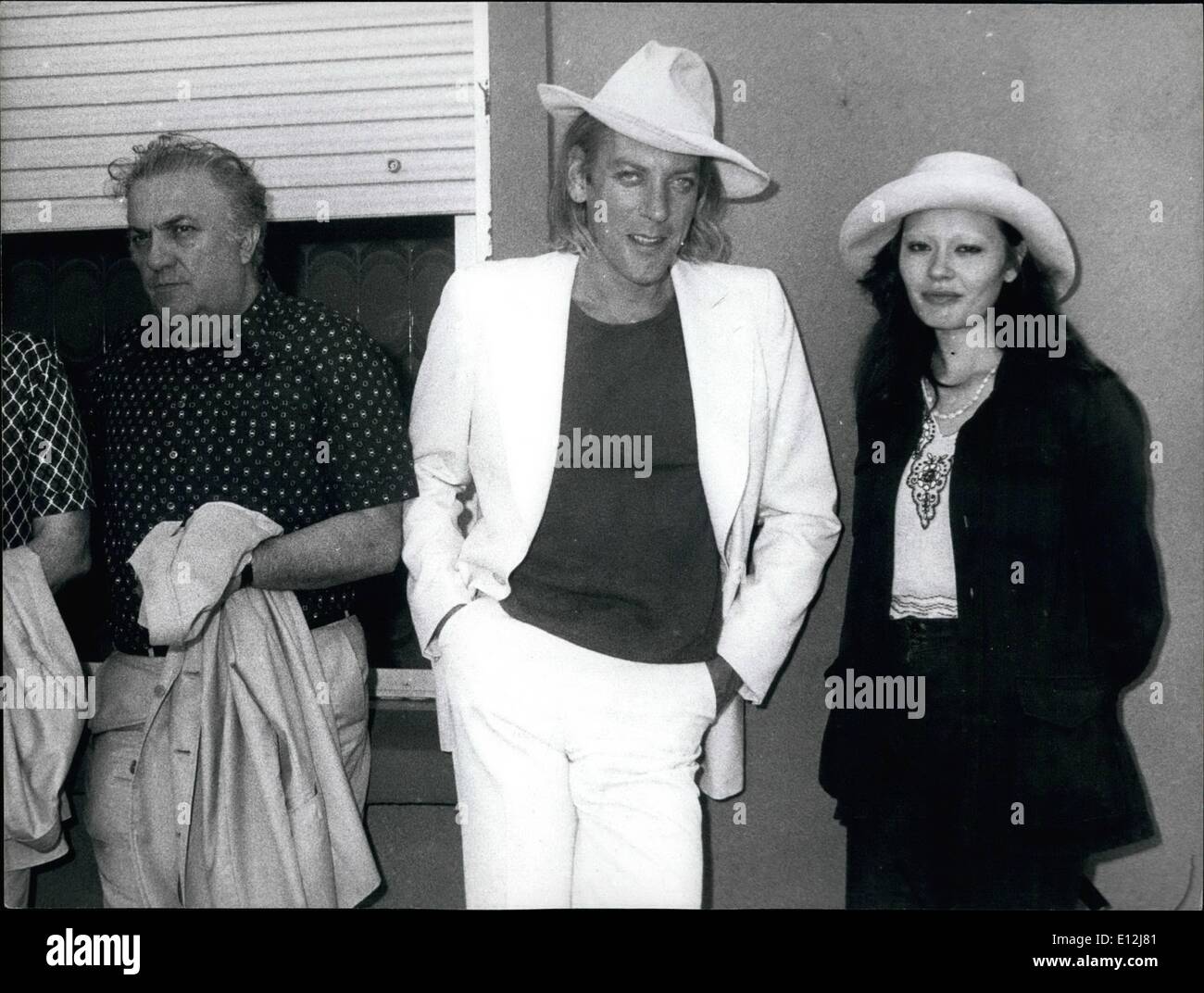 Feb. 24, 2012 - The film ''Casanova' directed by Federico Fellini finally begins after the much financial misfortunes. The great lover will be Donald Sutherland and Margareth Clementi will be one of the Casanova' victims. Photo shows Federico Fellini, Margareth Clementi and Donald Sutherland during the presentation of the film. Stock Photo