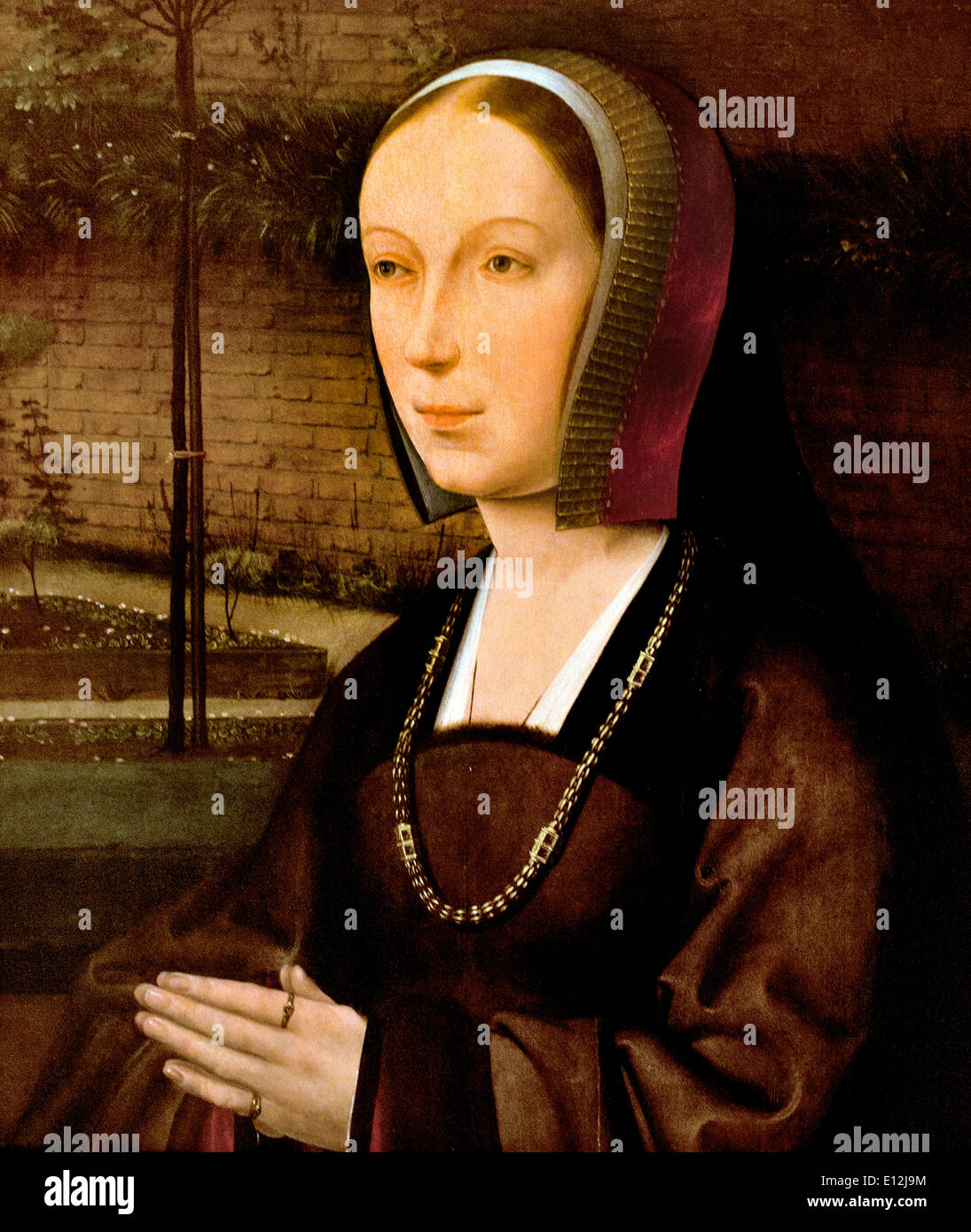 Portrait of a Female Donor 1505 Jan Provost . Mons/Bergen1465-Bruges1529 Flemish Belgian Belgium Stock Photo