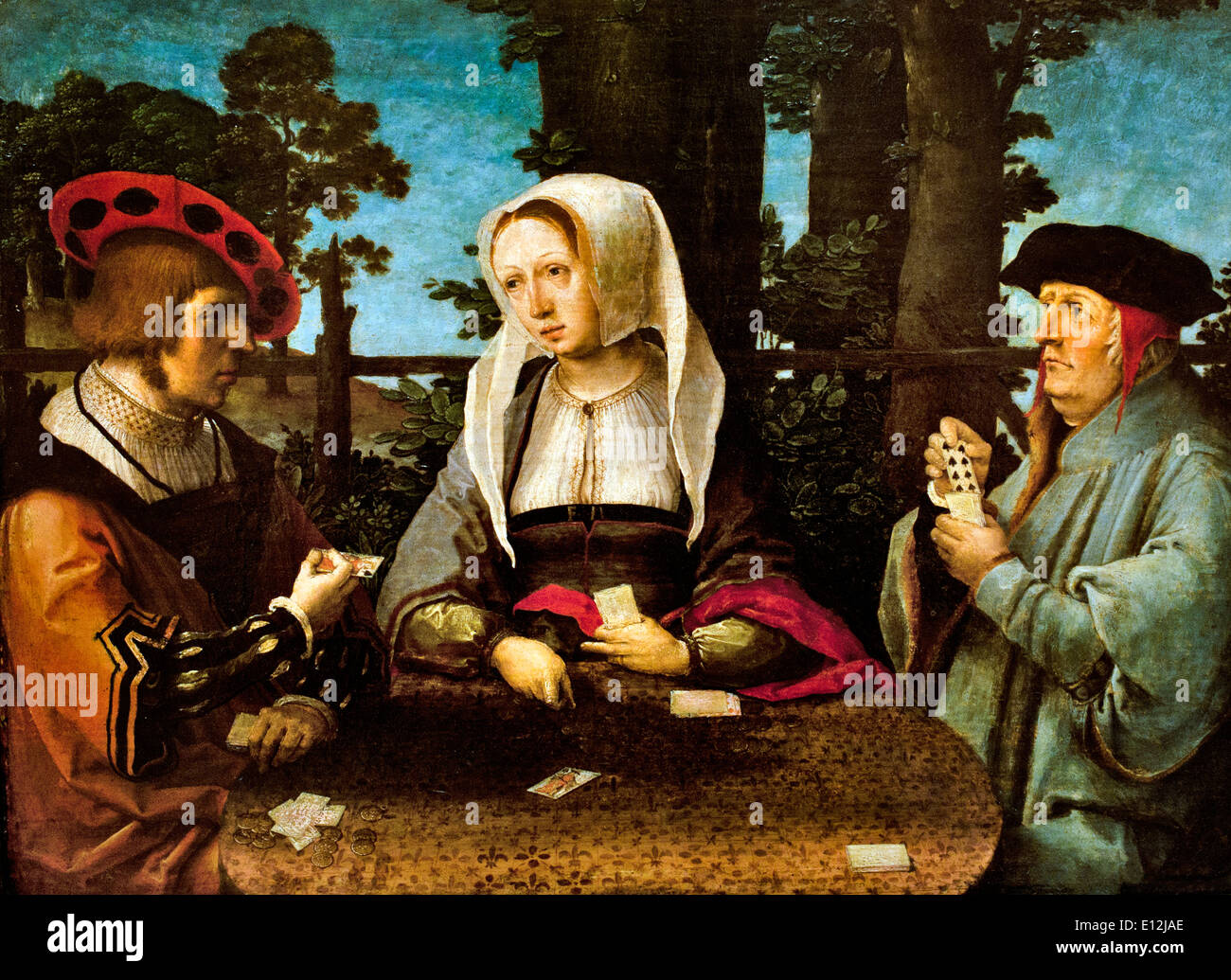 The Card Players 1520 Lucas van Leyden . Leiden1494-1533 Dutch Netherlands Stock Photo