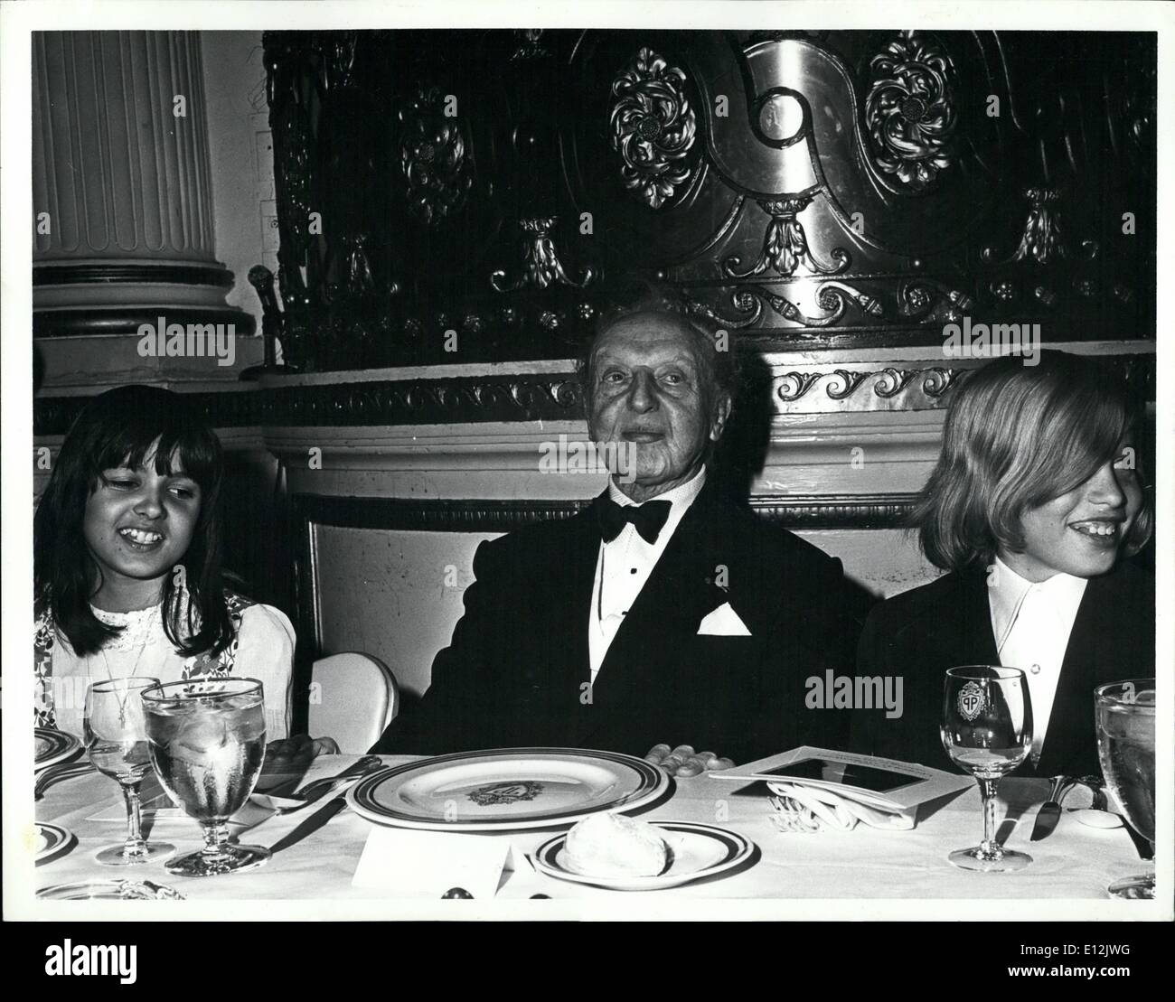 Feb. 24, 2012 - Leopold Stokowski 90th birthday, Hotel Plaza with two of his granddaughters. Stock Photo
