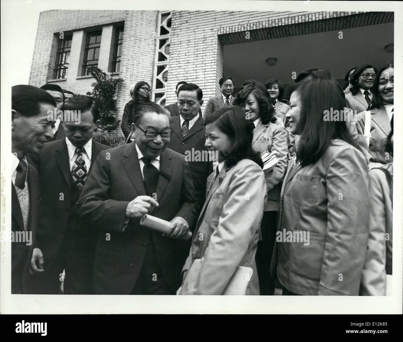 Feb. 24, 2012 - Premier Chiang Ching-Kuo, Taiwan, with university students, 1976. Stock Photo