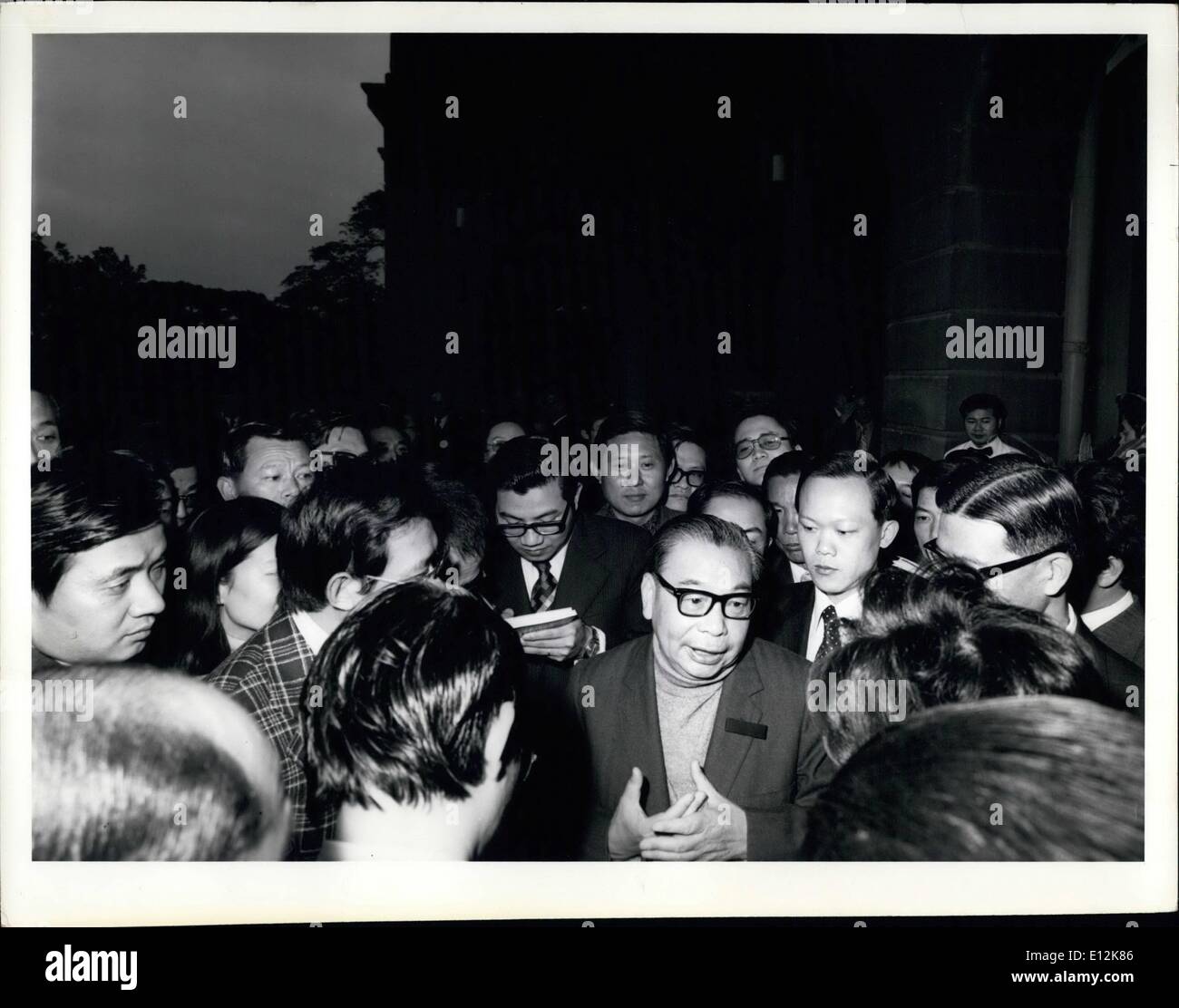Feb. 24, 2012 - Premier Chiang Ching-Kuo, Taiwan, with reporters, 1976. Stock Photo