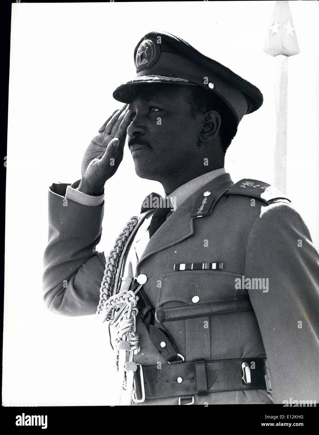 Feb. 24, 2012 - Major-General Yakubu Gowon, President of Nigeria. Born, Bebue Plateau State, 1934. Educated at St. Bartholomew's School, Government College Zaria, Sandhurst, Cambereley. Adjutant, Nigerian Army, 1960. Lieutenant-Colonel and Adjutant-General, 1966. Commander in Chief, 1966. President of the Supreme Military Council, 1967. Stock Photo