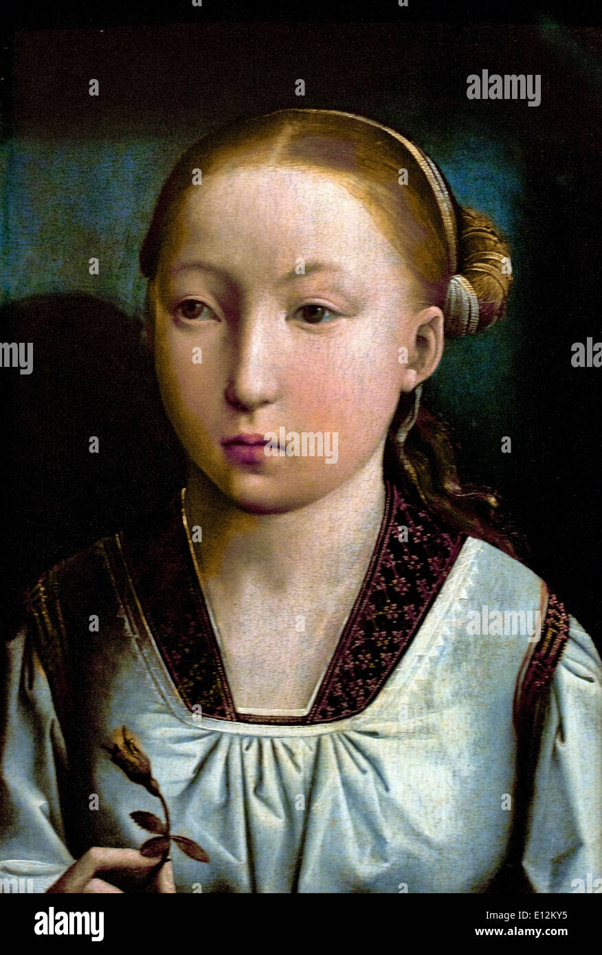 Portrait of an Infanta. Catherine of Aragon 1496 Juan de Flandes 1465 Palencia 1519 Spanish Spain Stock Photo