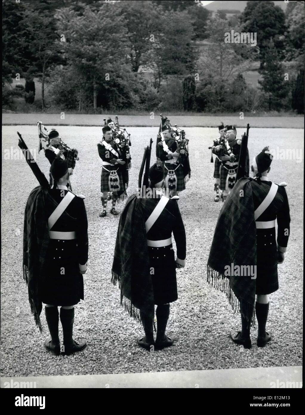 Feb. 24, 2012 - Proud Pipers of the Atholl Highlands play on parade. Stock Photo