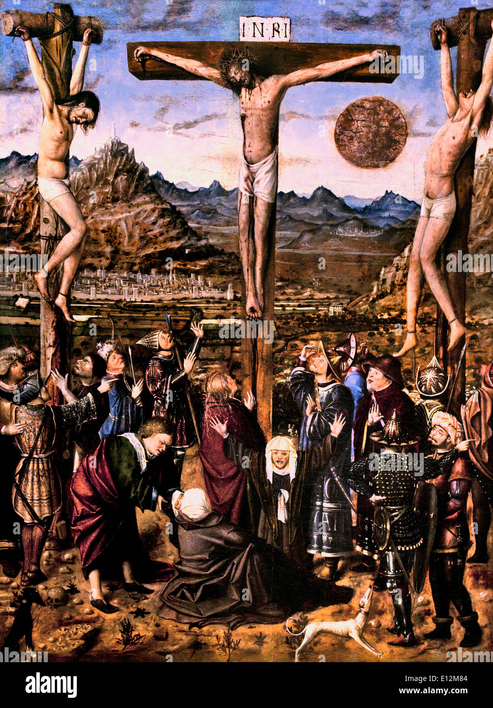 The Crucifixion ca. 1450-1460 Anonymous Valencian Artist Spain Spanish Stock Photo