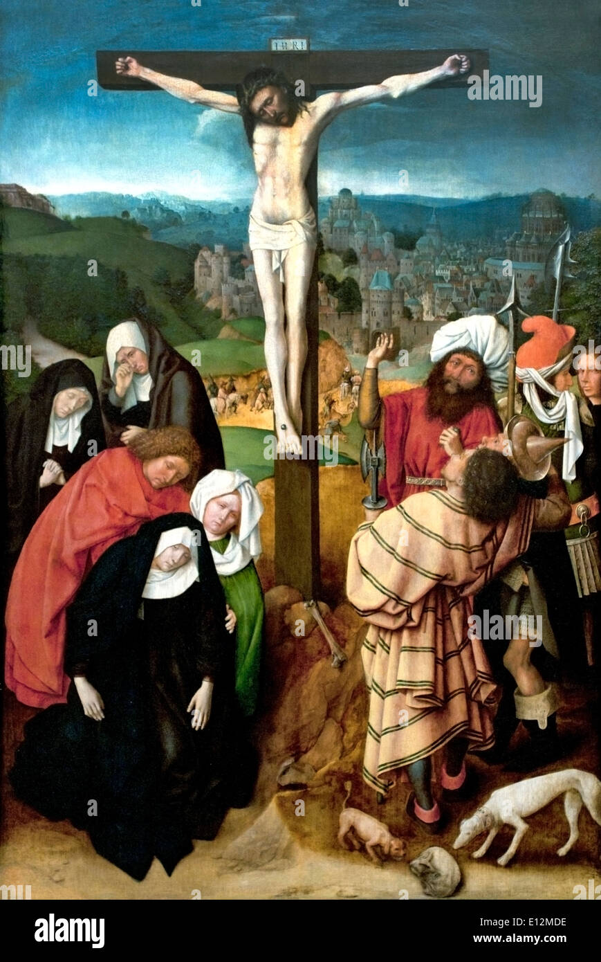 The Crucifixion ca. 1475 Gerard David Oudewater 1455-Bruges 1523 Belgian Belgium Dutch Netherlands Stock Photo