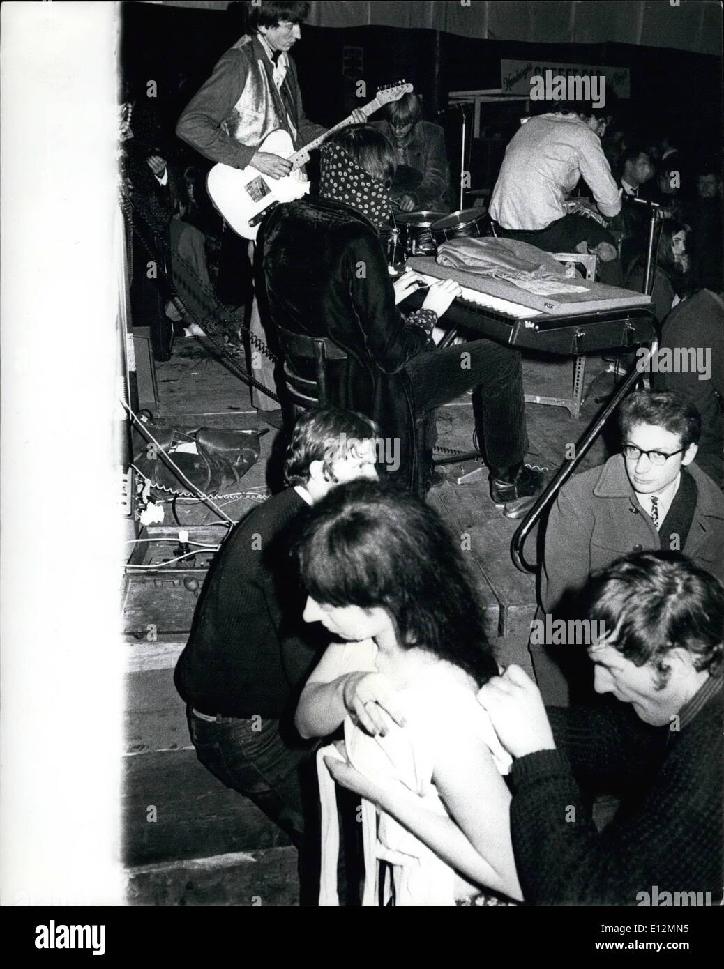 Feb. 24, 2012 - Pop groups provides the audio stimulus for the turned on freak out kids at the Round House happening in Chalk Farm Stock Photo