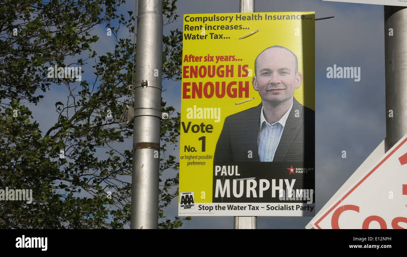 A Paul Murphy election poster on a street in Dublin city  during the build up to the European parliamentary elections Stock Photo