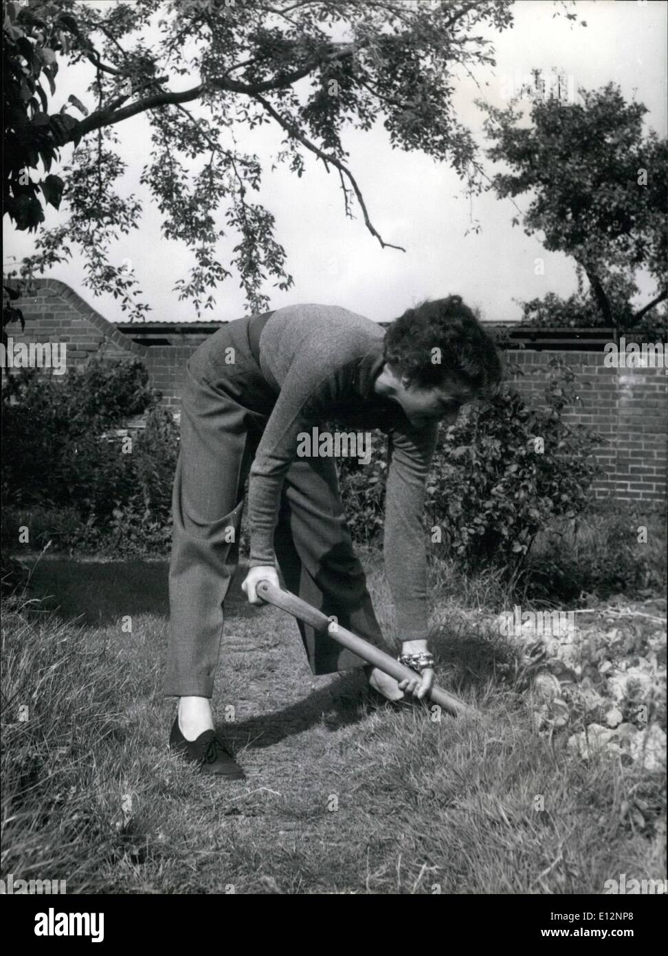 Feb. 24, 2012 - Combine your slimming exercises with everyday tasks Ã¢â‚¬â€œ Eileen Fowler shows us how to use the garden spade Stock Photo