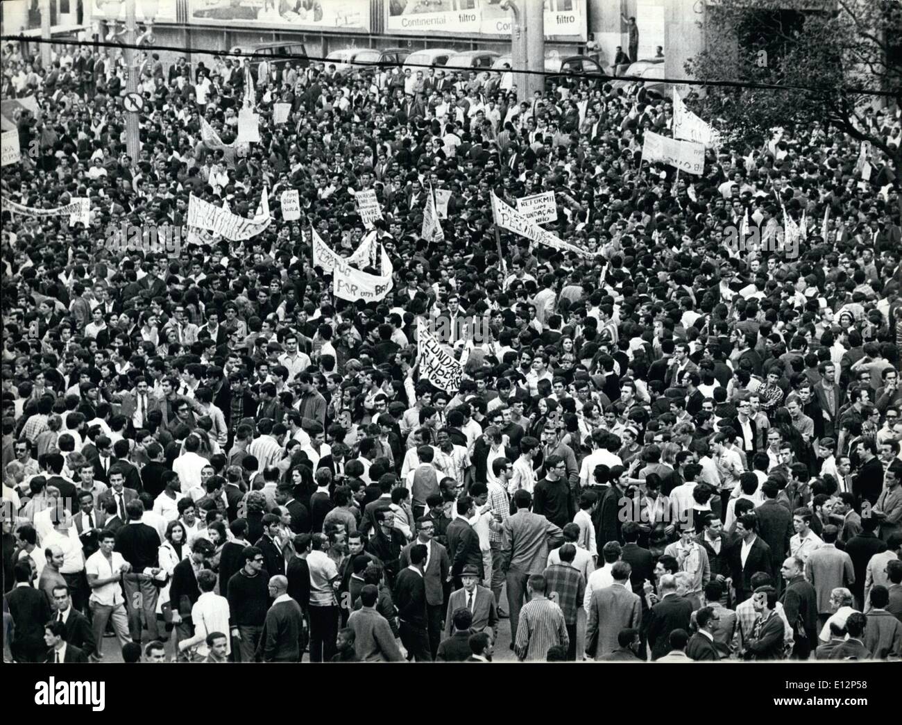 Feb. 24, 2012 - Priests  political Manifestation at Rio  in 1968 Stock Photo