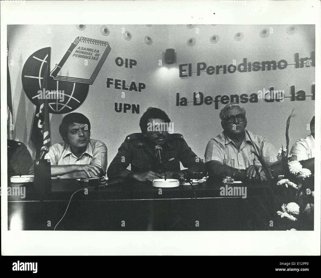 Feb. 24, 2012 - Maraqau - Nicaraqau 3 furling men of the government of l-R; Sergio Ramirez Daniel Ortega - coordinator Raphael Gordoua Rivas. Stock Photo