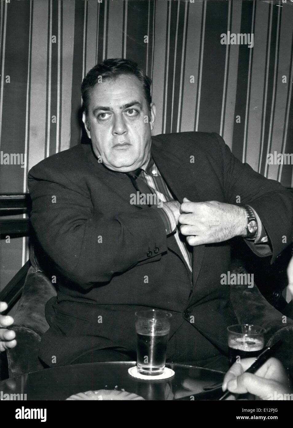 Feb. 24, 2012 - American actor Raymond BUHR, well know as ''Perry Mason'' is actually in ROme for to come to agreement for the Working of 5 five film to turn in Rome. In oen of these films he will play the rome of the EMperor Adrian OPS=Raymond BURR seen at the press conference held today. Stock Photo