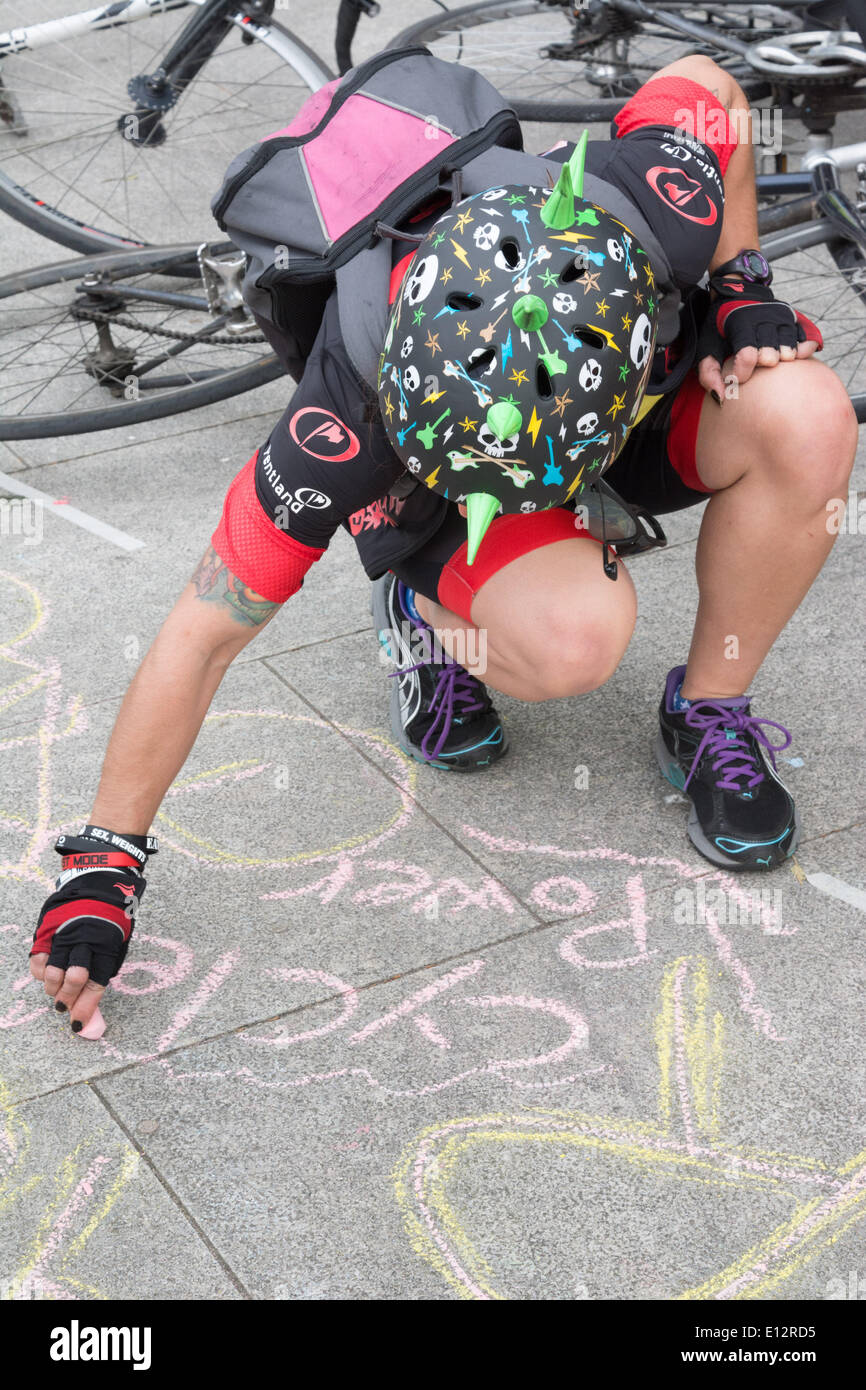 London UK. 21st May 2014. Cyclists hold a mass rally and die-in on the ...
